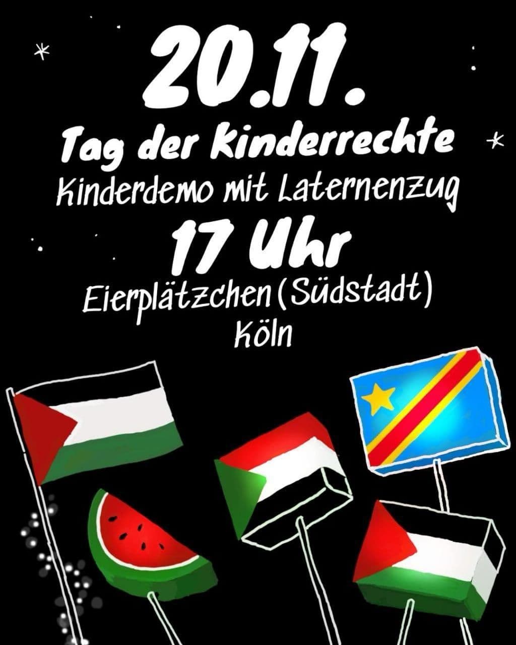 Kinderdemo mit Laternenzug