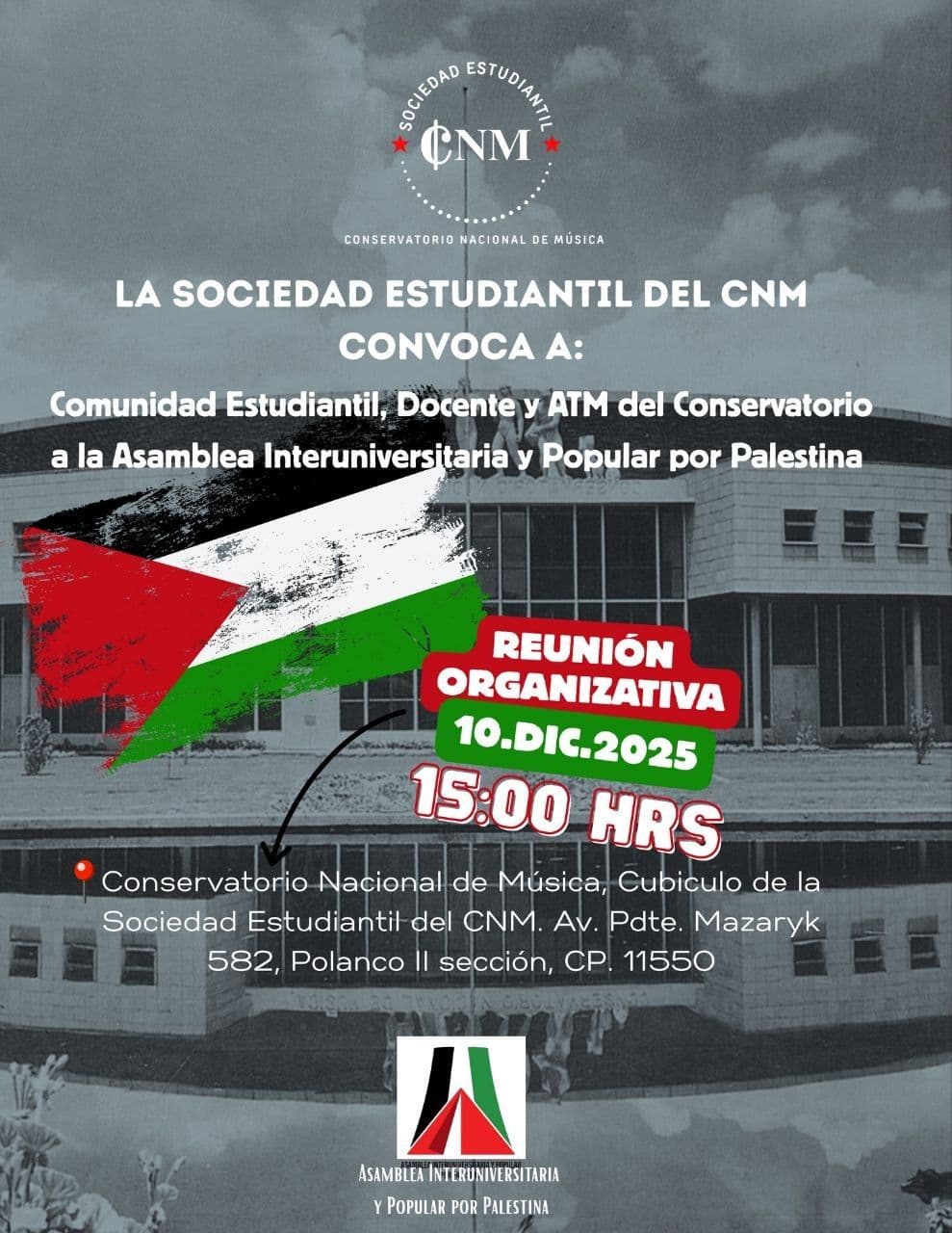 LA SOCIEDAD ESTUDIANTIL DEL CNM CONVOCA A: