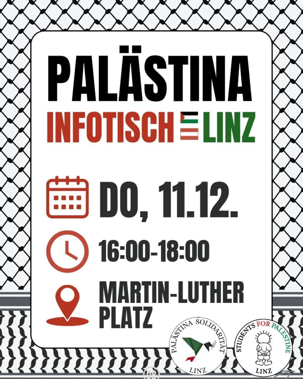 PALÄSTINA INFOTISCH LINZ