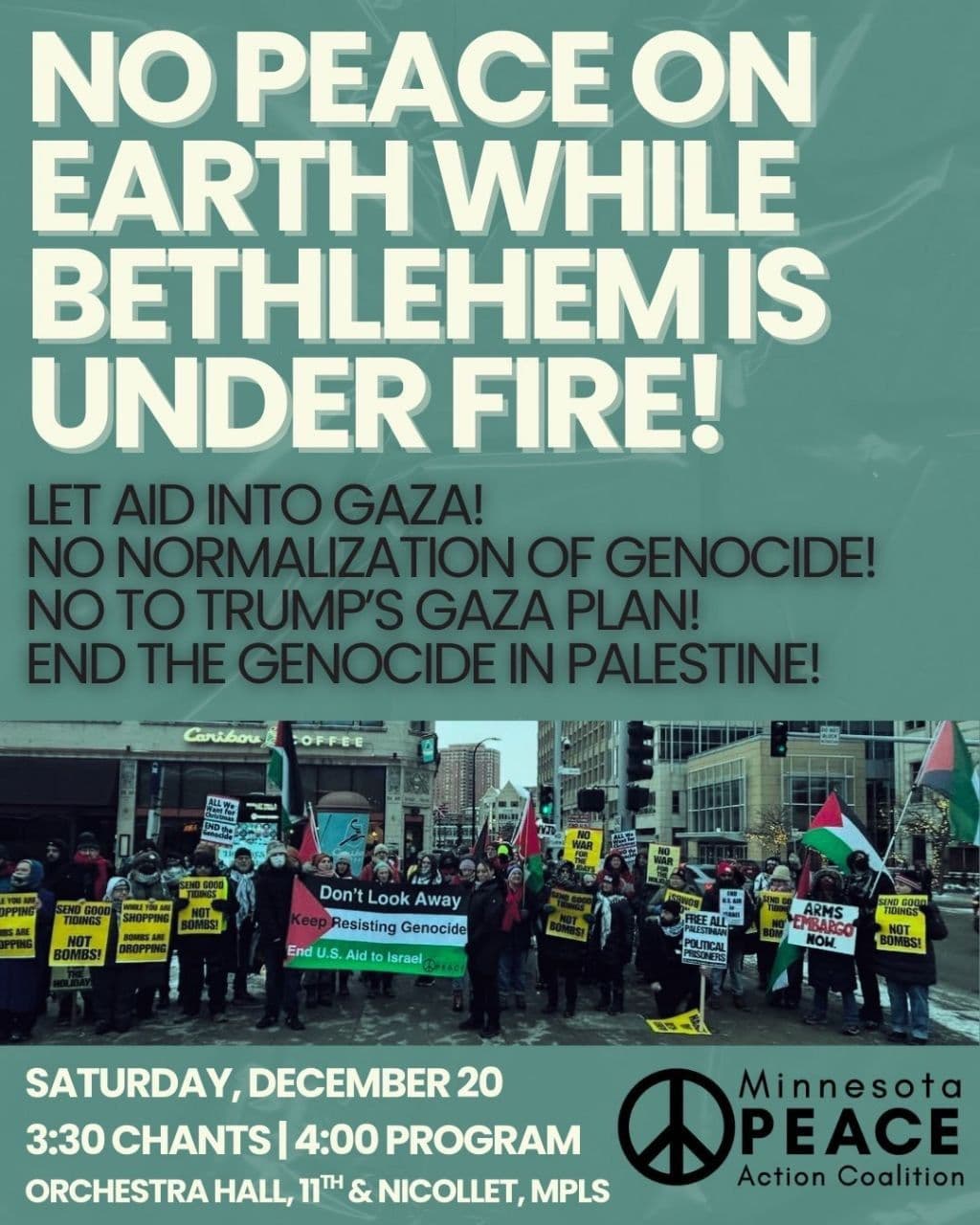 NO PEACE ON EARTH WHILE BETHLEHEM IS UNDER FIRE!