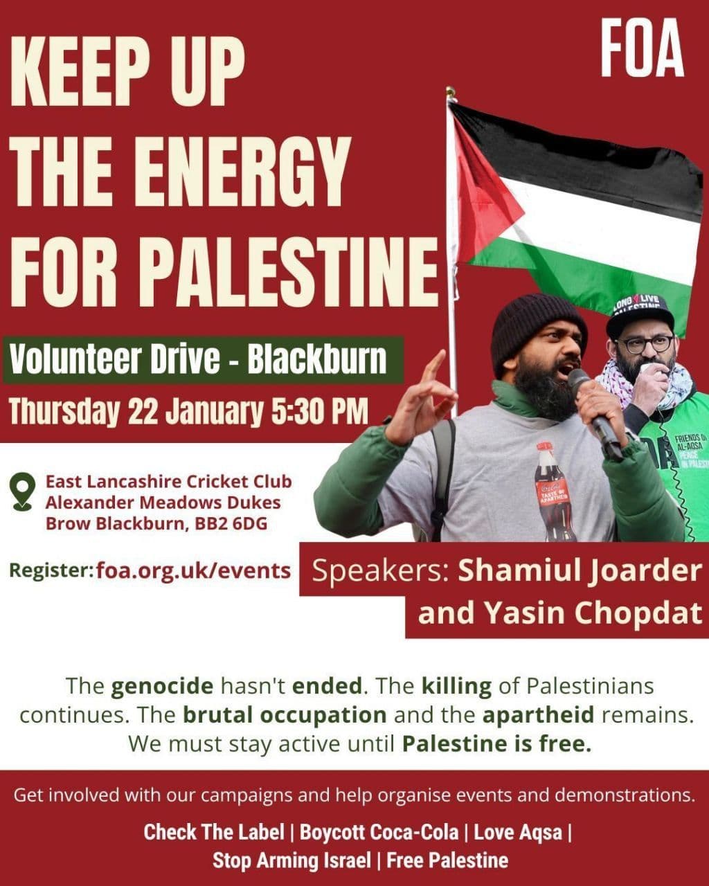 KEEP UP THE ENERGY FOR PALESTINE