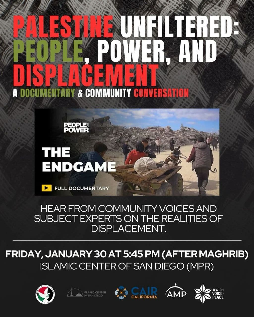 PALESTINE UNFILTERED: PEOPLE, POWER, AND DISPLACEMENT