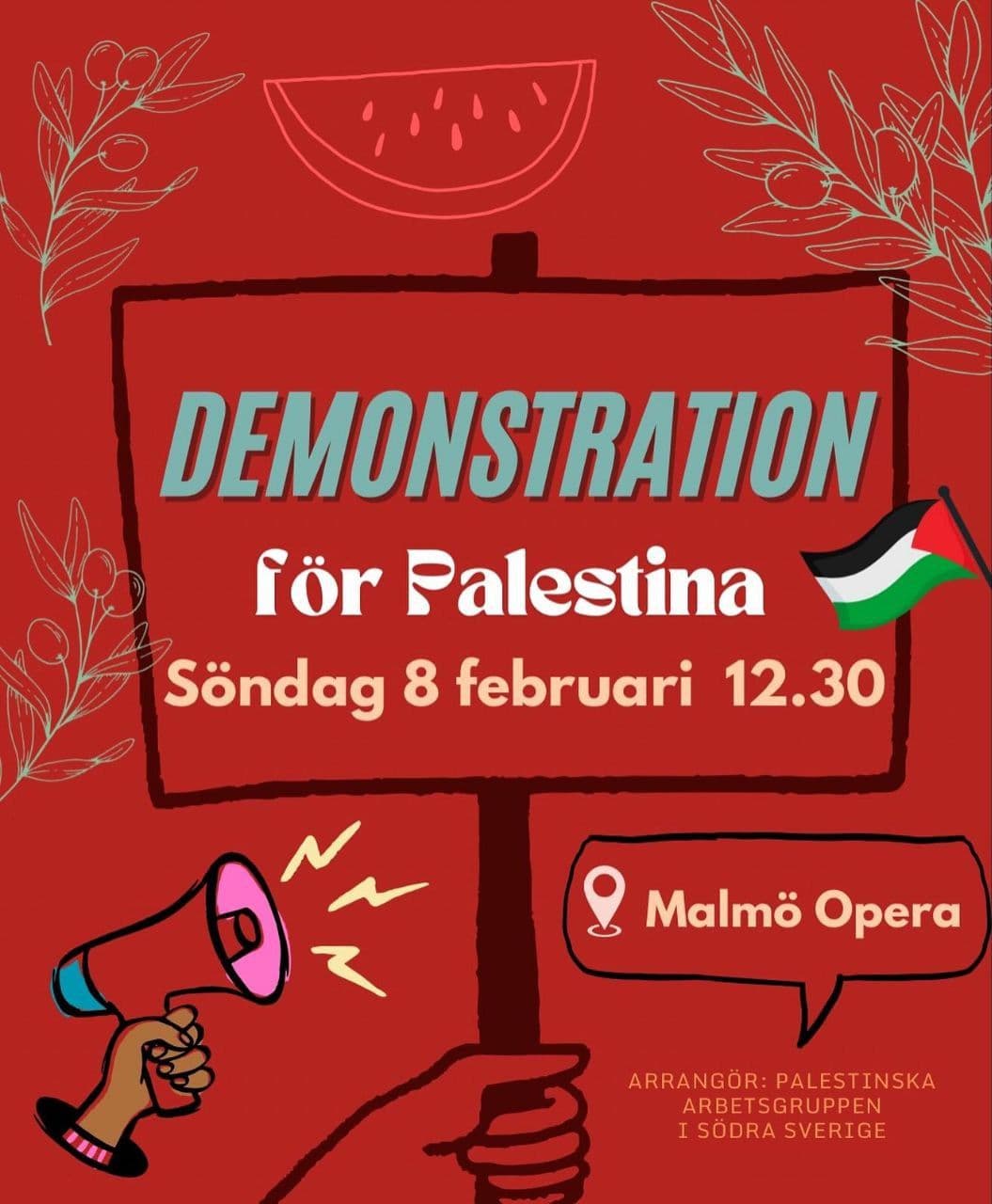 DEMONSTRATION för Palestina