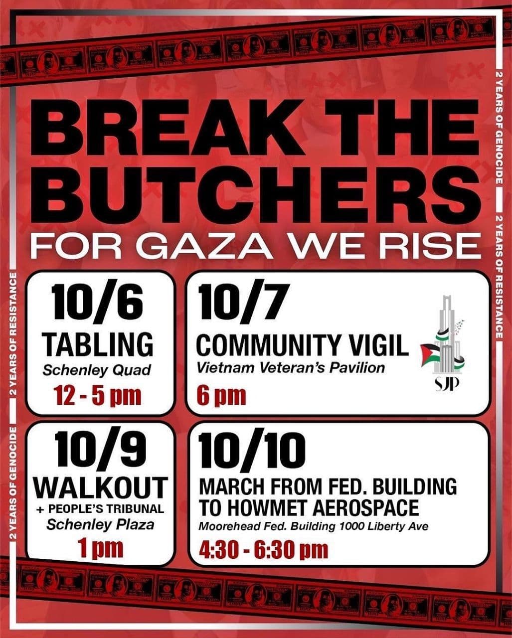 BREAK THE BUTCHERS FOR GAZA WE RISE / MARCH FROM FED. BUILDING TO HOWMET AEROSPACE