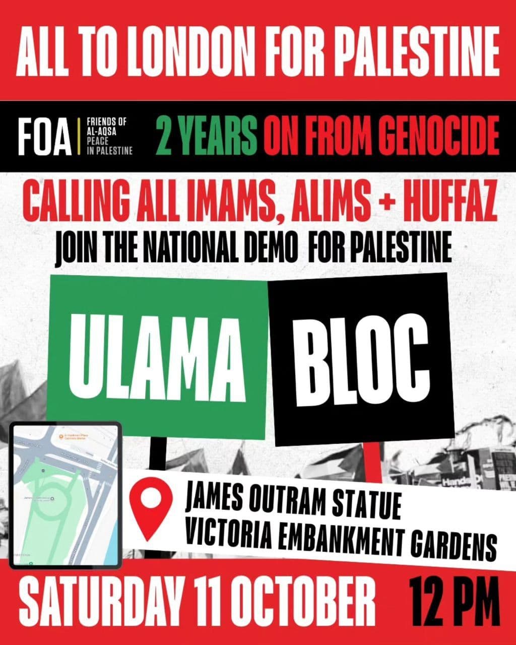 ALL TO LONDON FOR PALESTINE