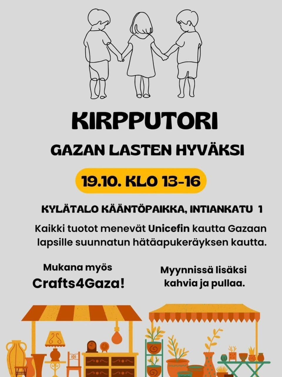 KIRPPUTORI GAZAN LASTEN HYVÄKSI