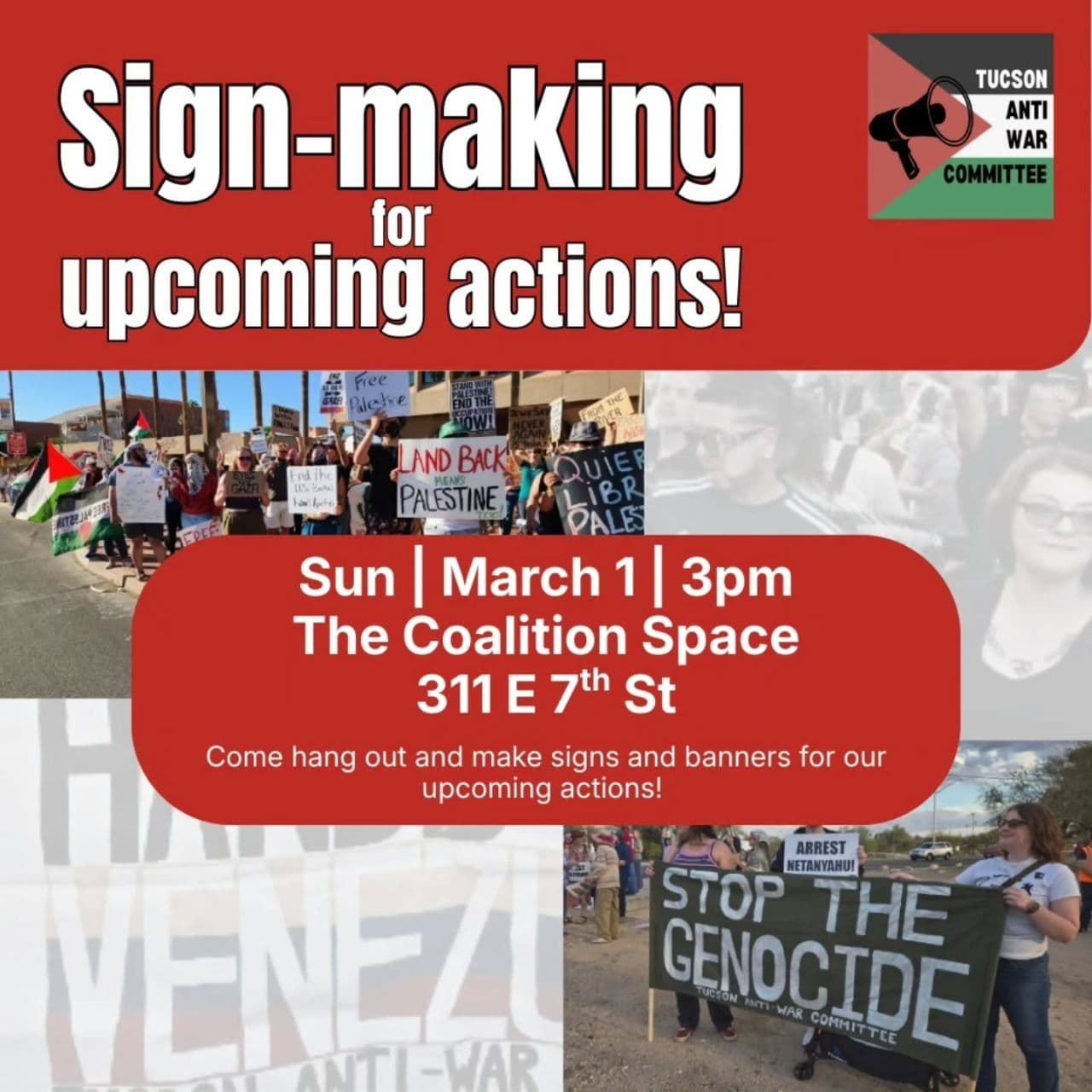 sign-making upcoming actions!