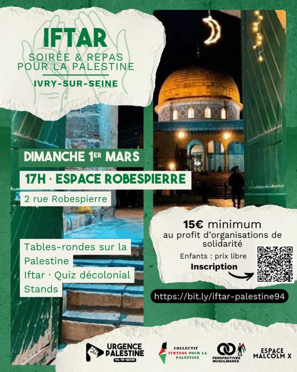 IFTAR SOIRÉE & REPAS POUR LA PALESTINE