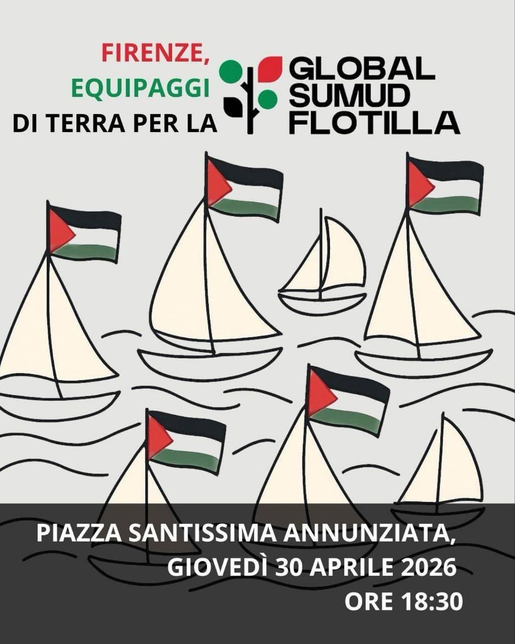 FIRENZE, EQUIPAGGI DI TERRA PER LA GLOBAL SUMUD FLOTILLA
