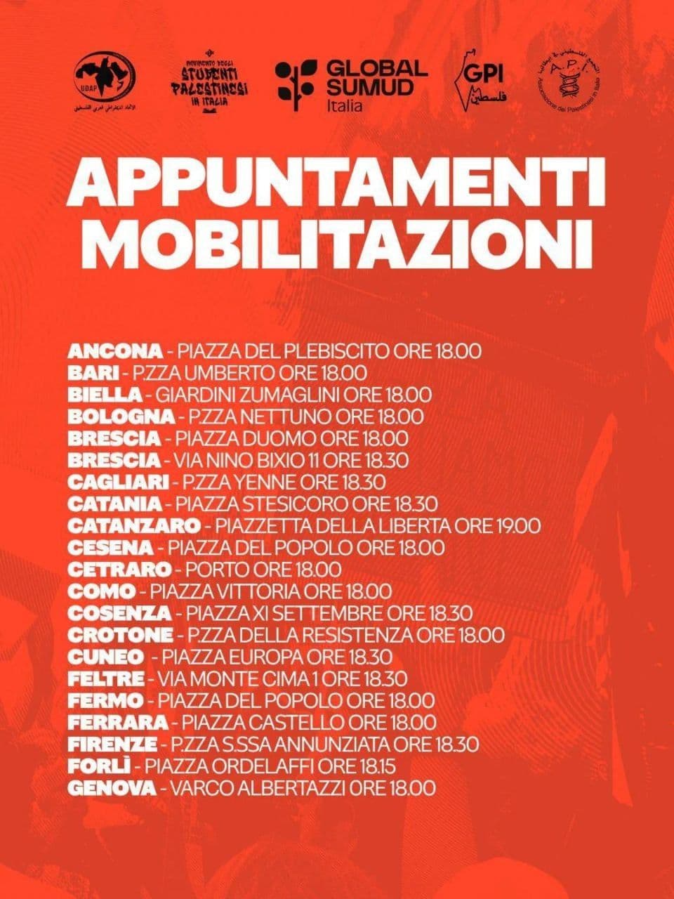 APPUNTAMENTI MOBILITAZIONI (Cagliari)
