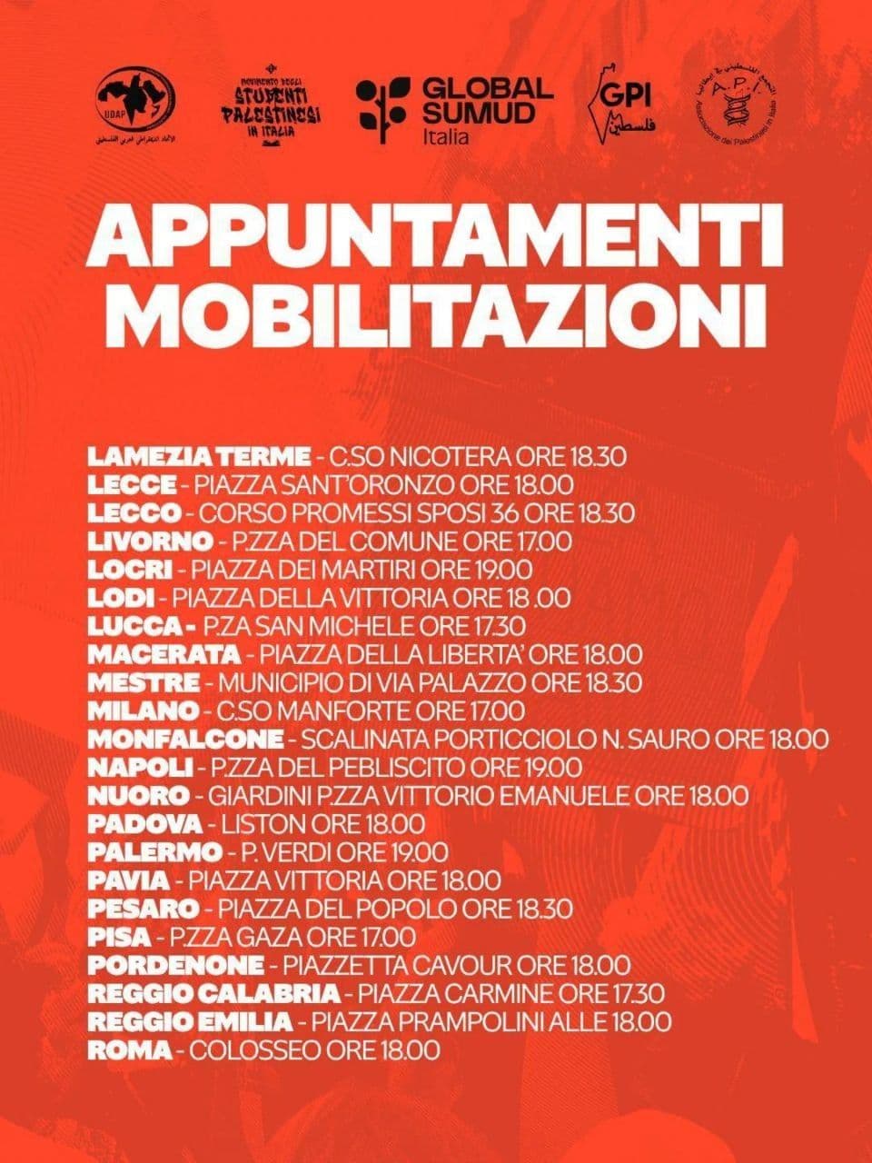 APPUNTAMENTI MOBILITAZIONI / Lamezia Terme