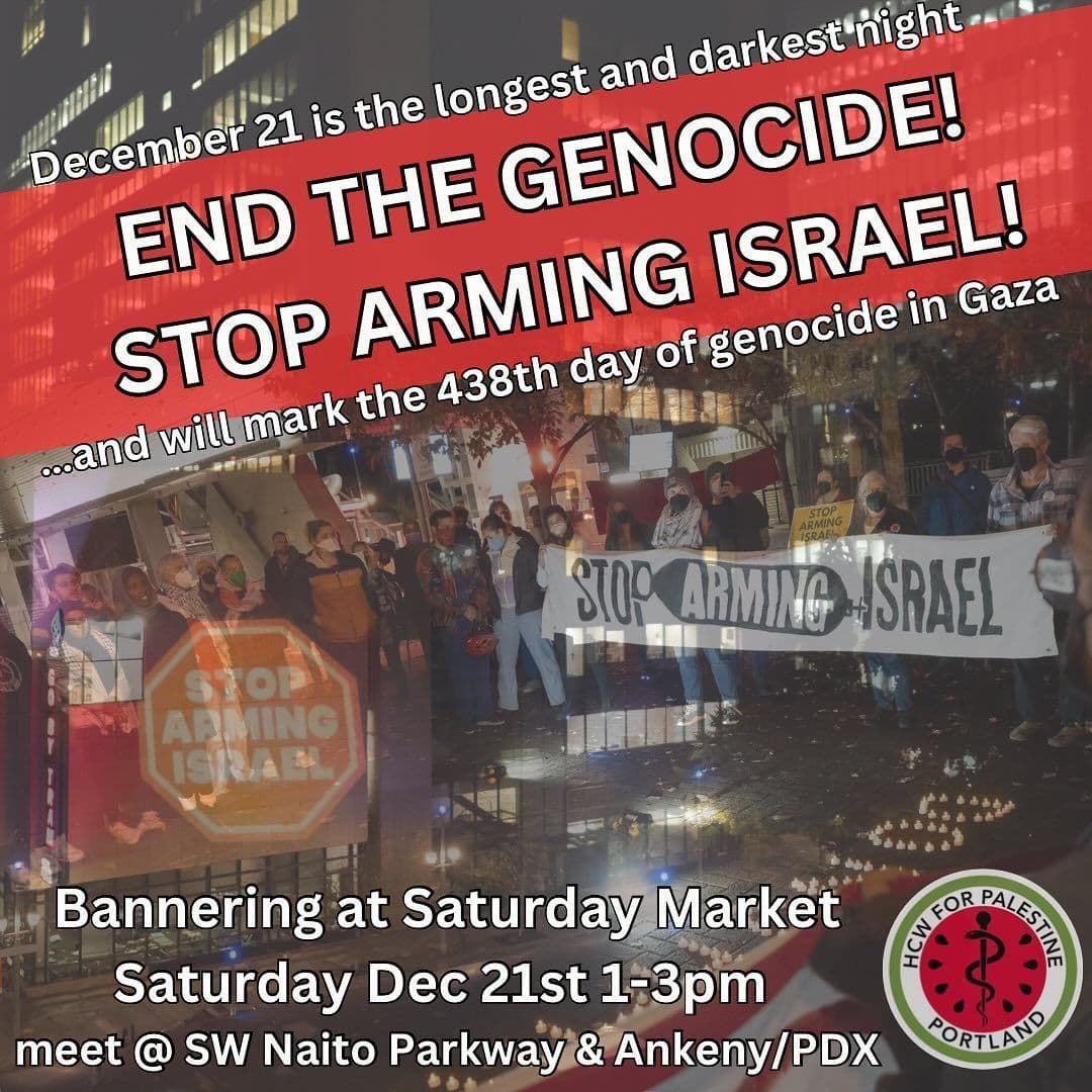 END THE GENOCIDE! STOP ARMING ISRAEL!