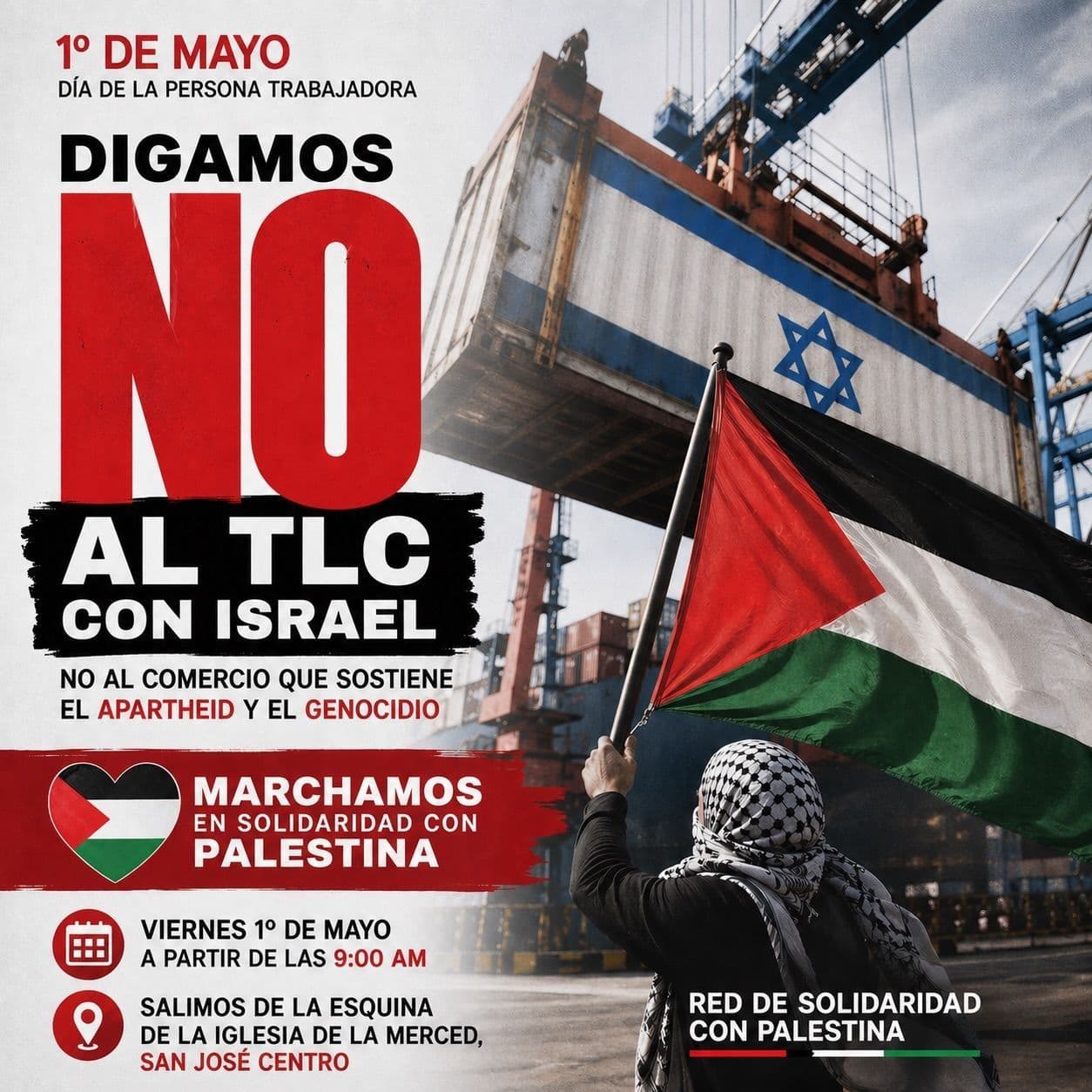 en el Día Internacional de la Persona Trabajadora, salimos a las calles en solidaridad con Palestina