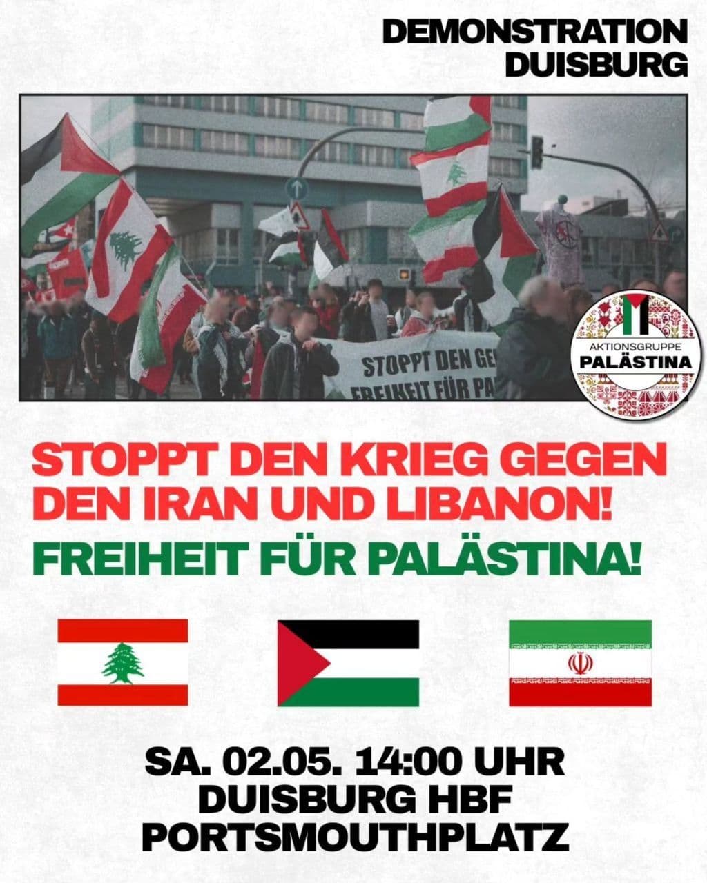 STOPPT DEN KRIEG GEGEN DEN IRAN UND LIBANON!