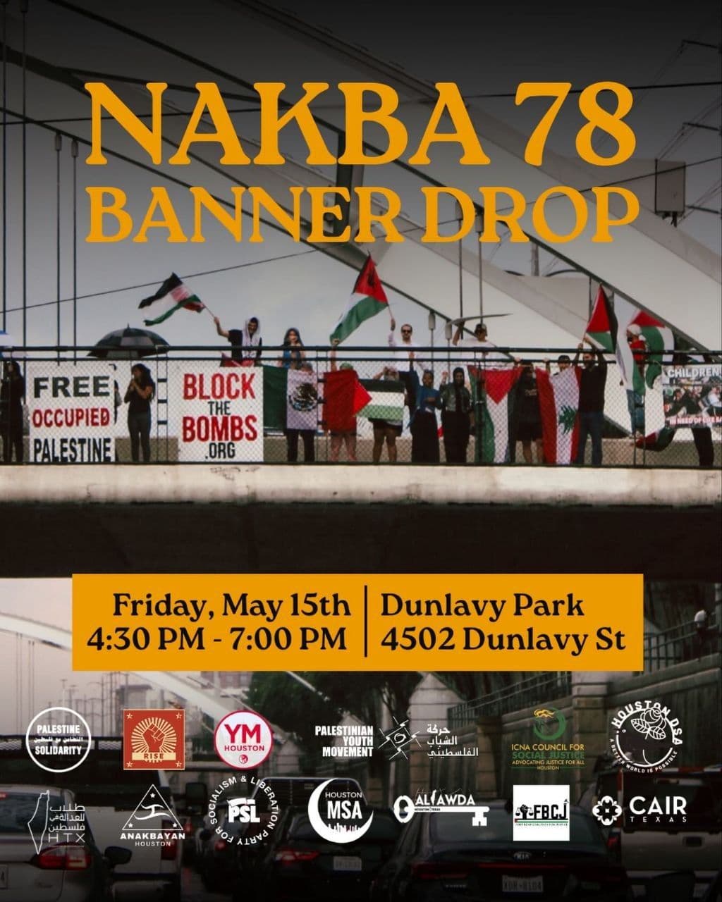 NAKBA 78 BANNER DROP