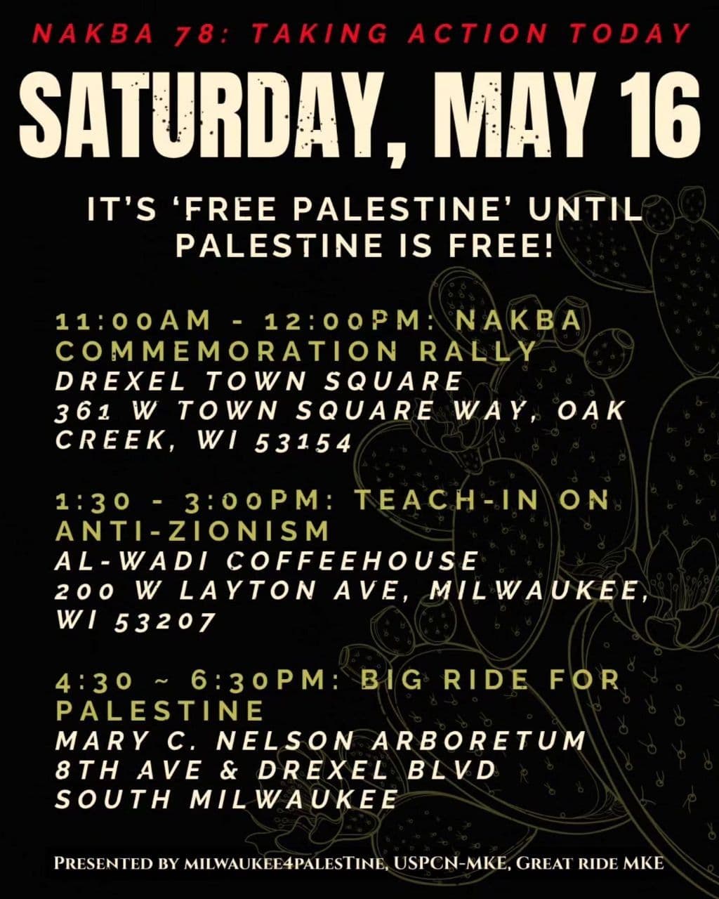 IN ONE WEEK: NAKBA COMMEMORATION WEEKEND / Milwaukee