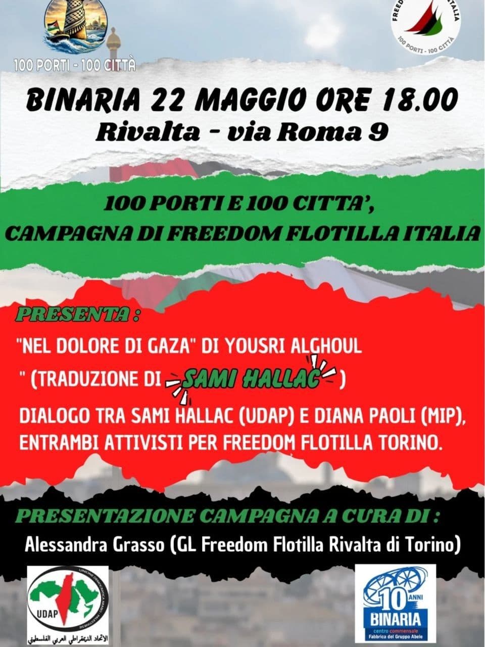 100 PORTI E 100 CITTA', CAMPAGNA DI FREEDOM FLOTILLA ITALIA