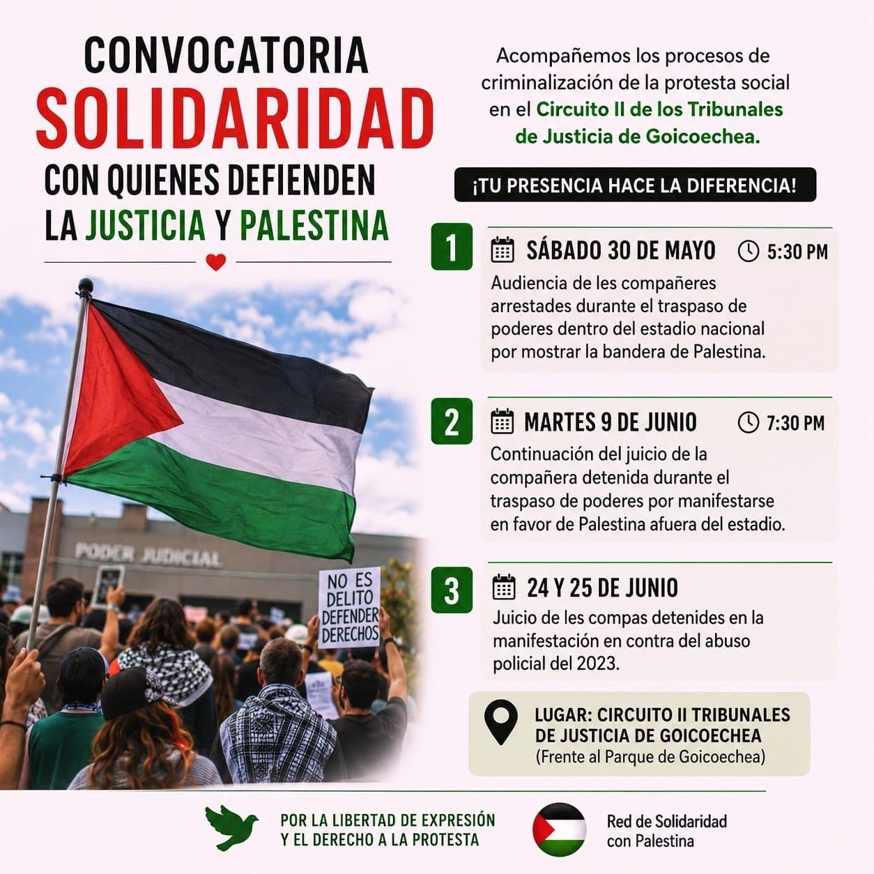Convocatoria de solidaridad y acompañamiento