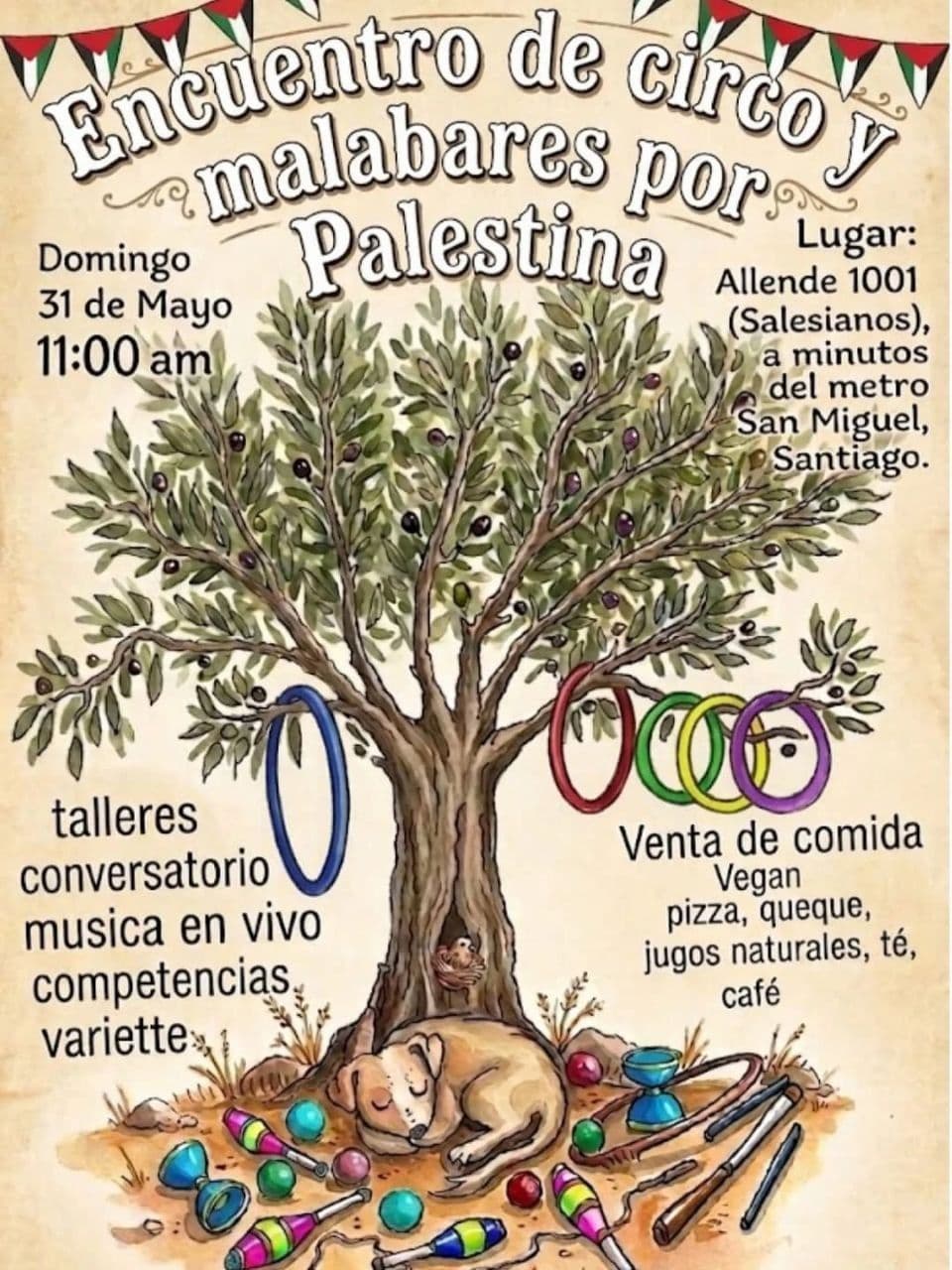 Encuentro de circo y malabares por palestina