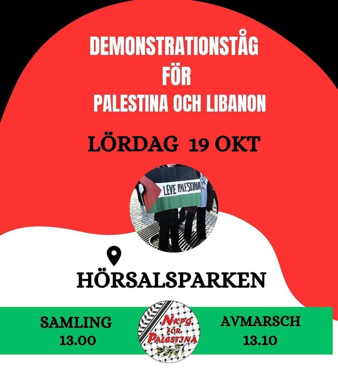 DEMONSTRATIONSTÄG FÖR PALESTINA OCH LIBANON