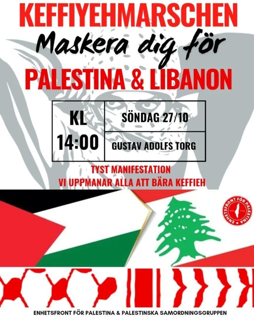 KEFFIYEHMARSCHEN Maskera dig för PALESTINA & LIBANON