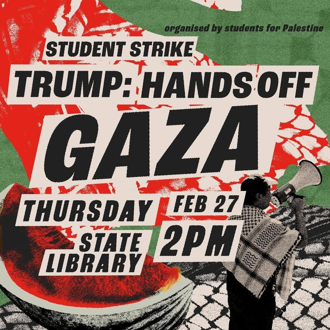 STUDENT STRIKE TRUMP: HANDS OFF GAZA