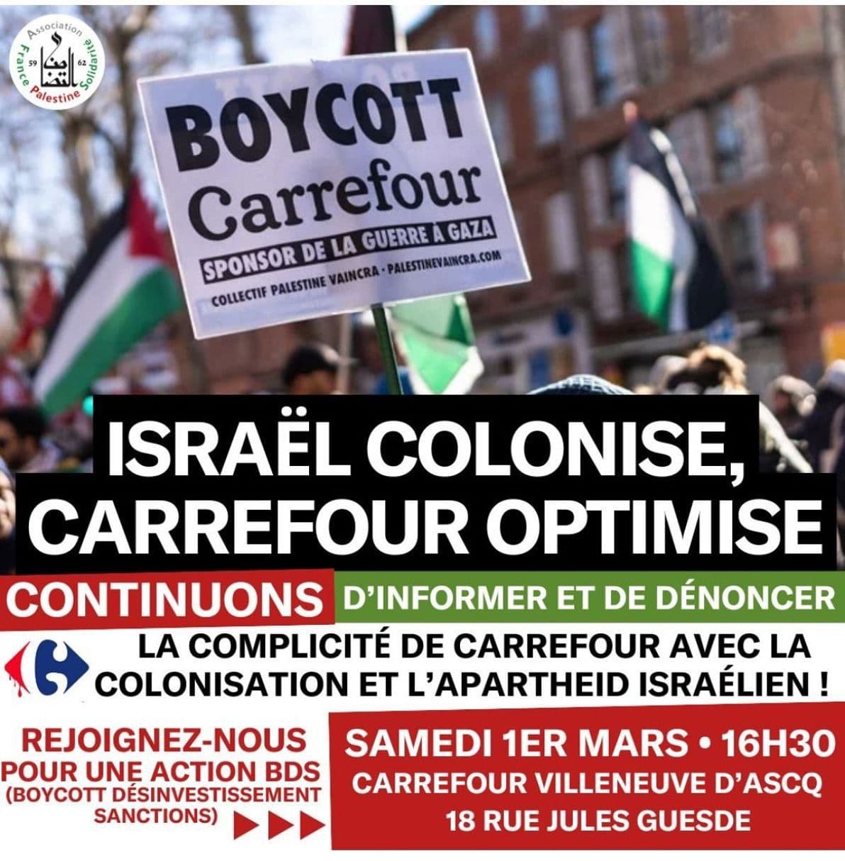 ISRAEL COLONISE, CARREFOUR OPTIMISE