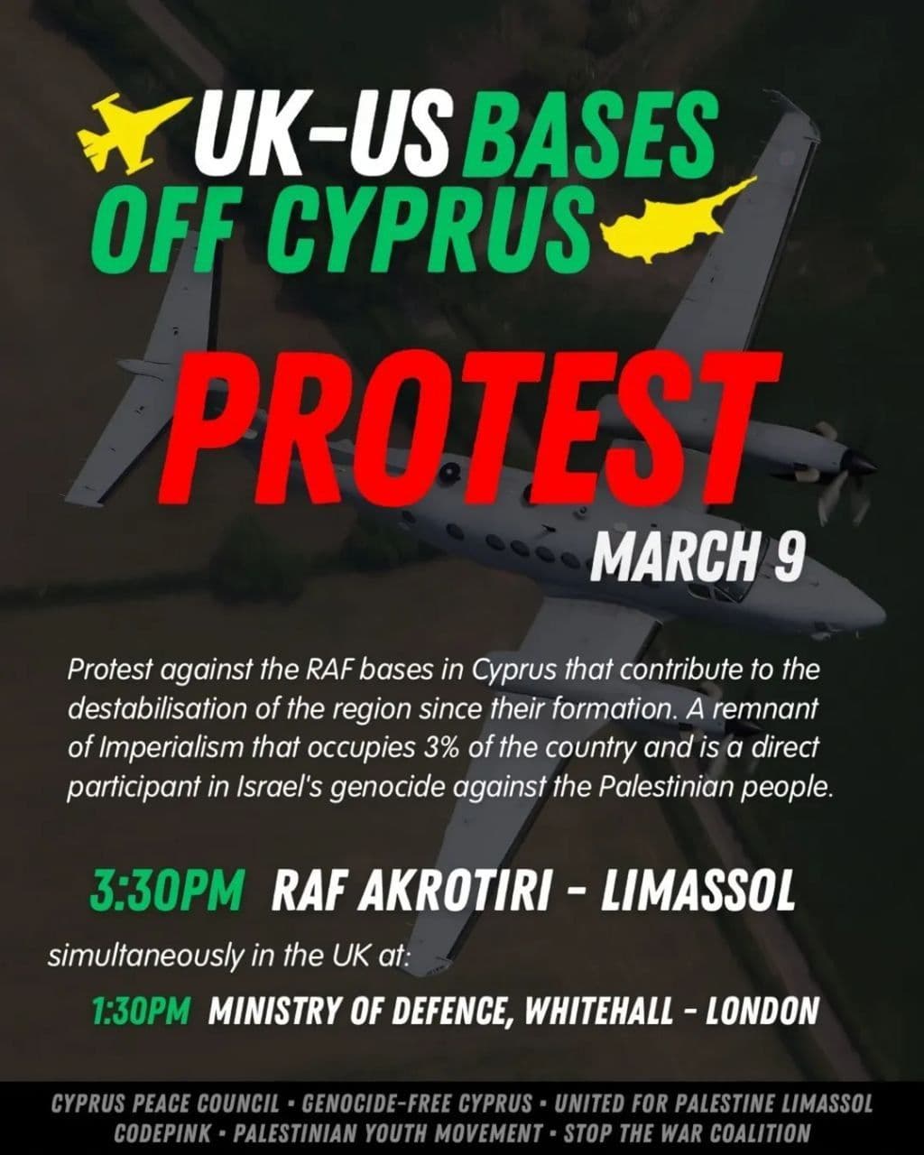 UK-US BASES OFF CYPRUS PROTEST (RAF Akrotiri)