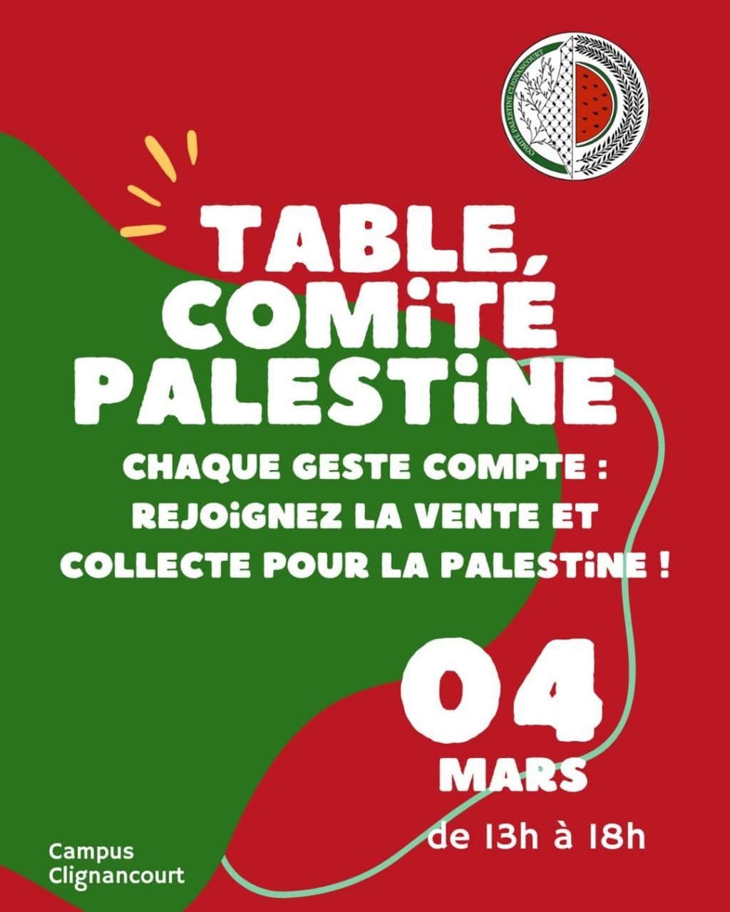 TABLE COMITE PALESTINE