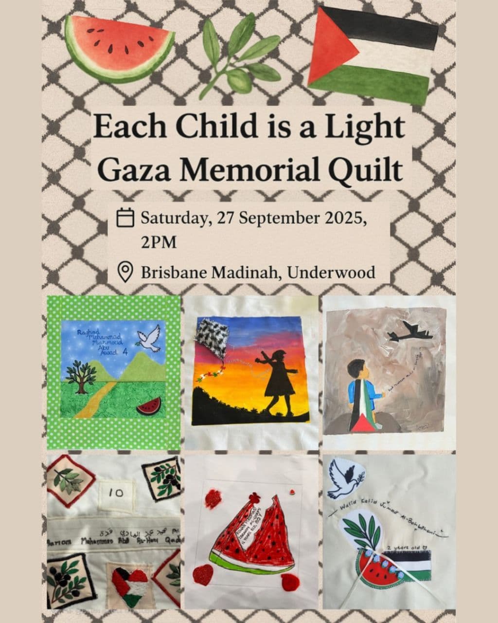 Each Child is a Light Gaza Memorial Quilt