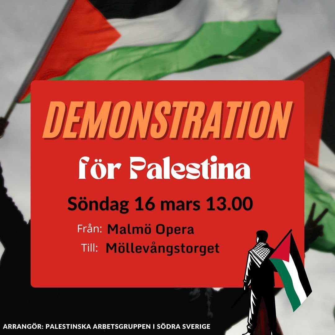 DEMONSTRATION för Palestina