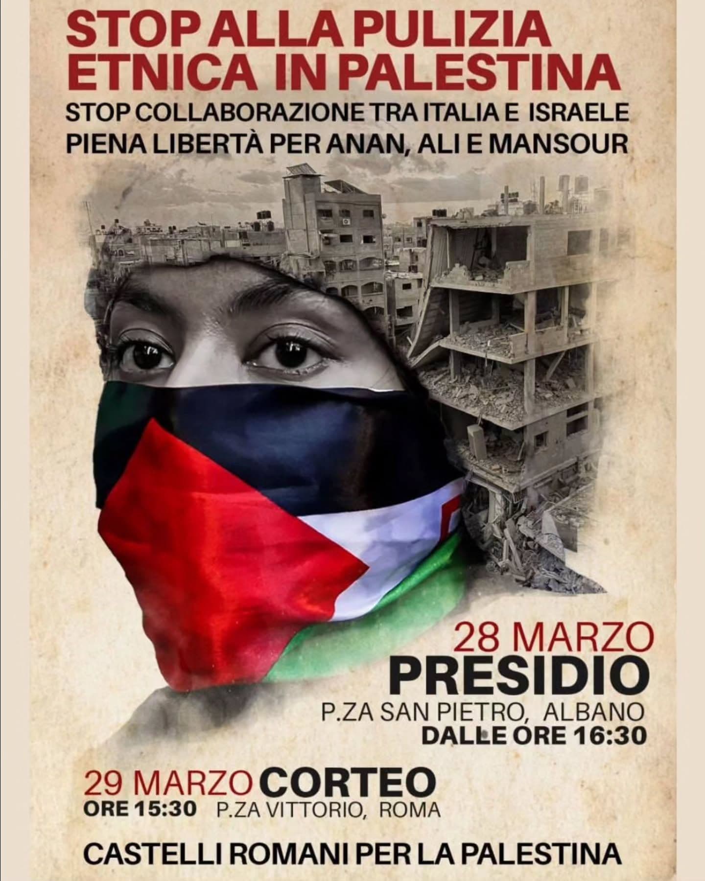 STOP ALLA PULIZIA ETNICA IN PALESTINA (PRESIDIO)