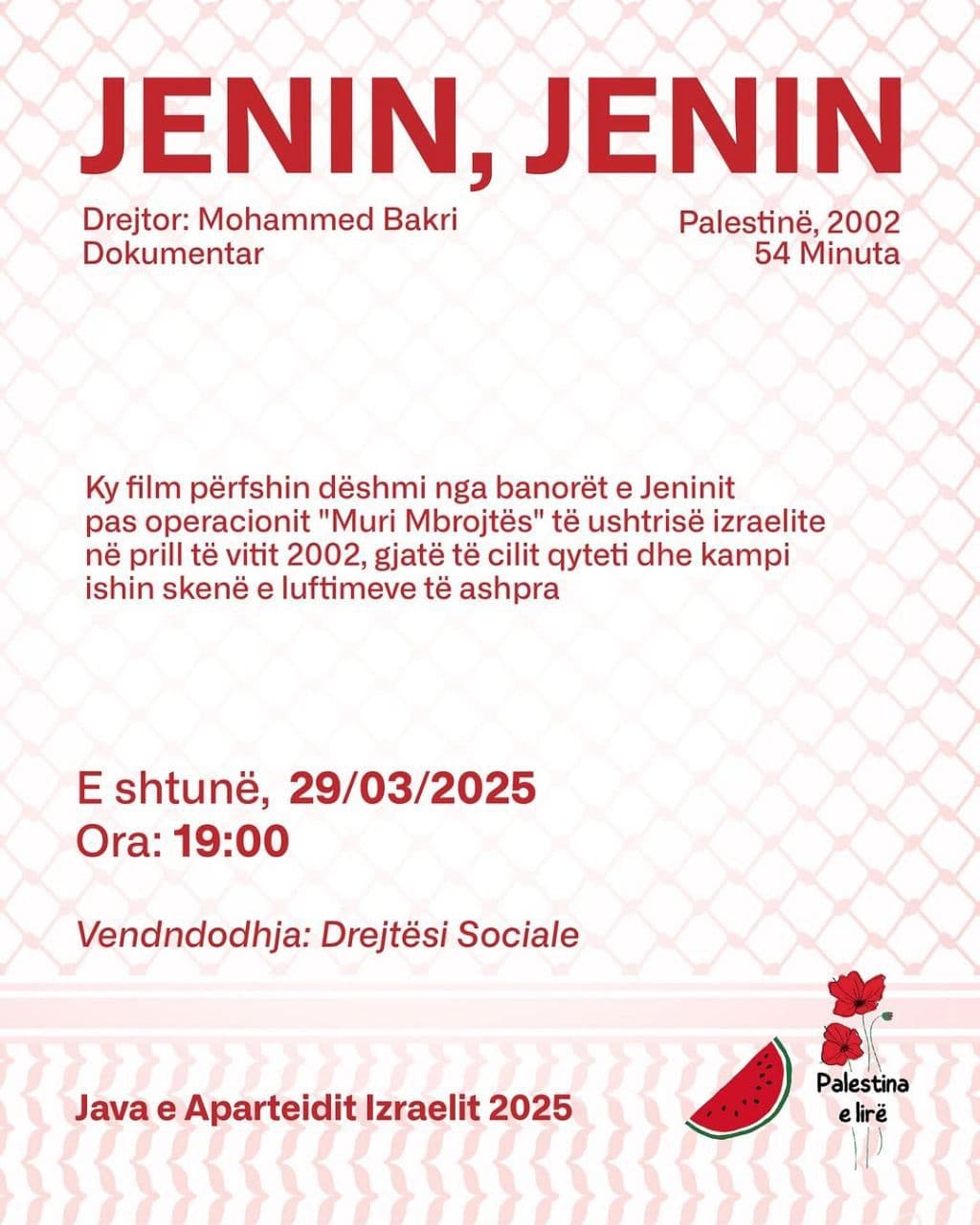Ky film përfshin deshmi nga banorët e Jeninit