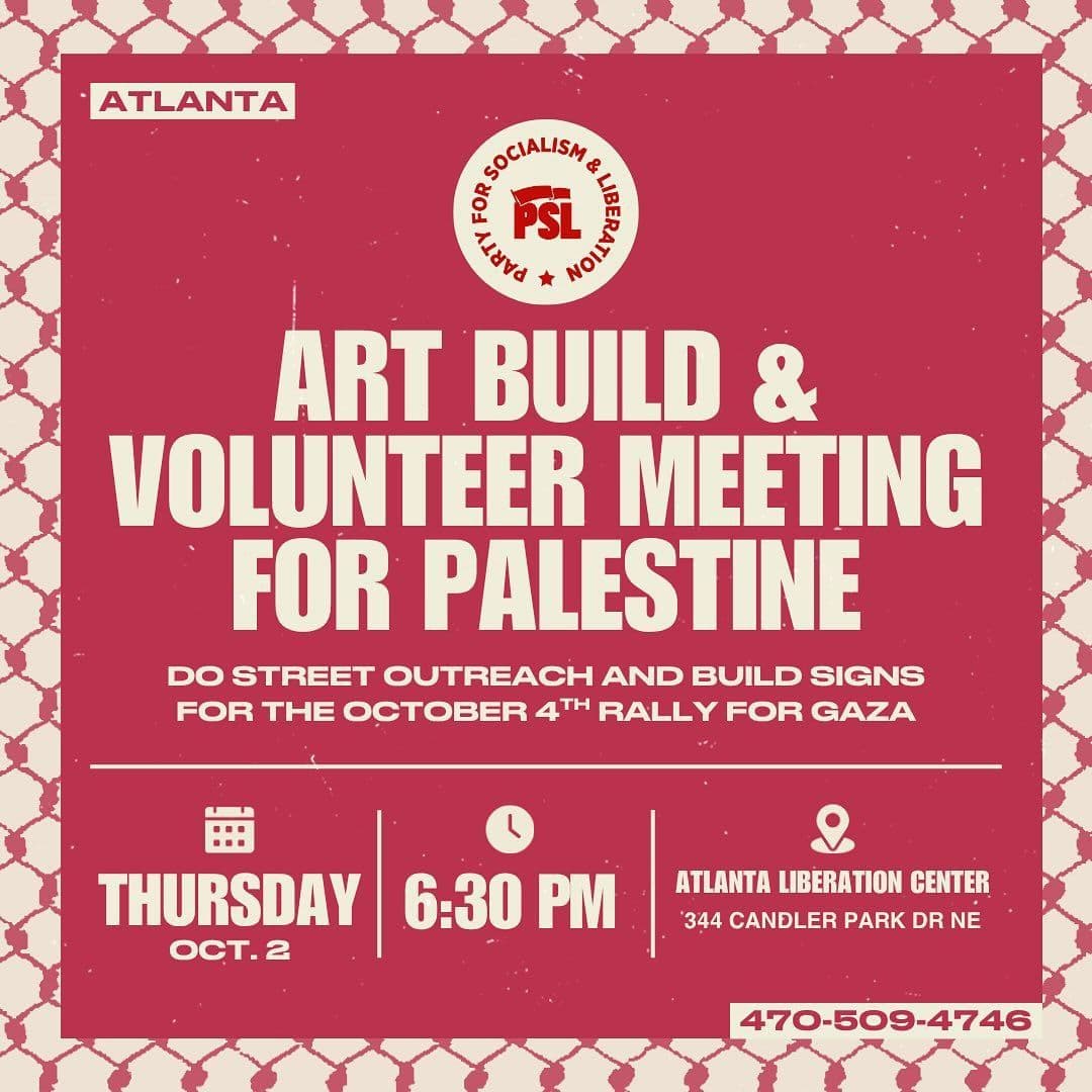 ART BUILD & VOLUNTEER MEETING FOR PALESTINE