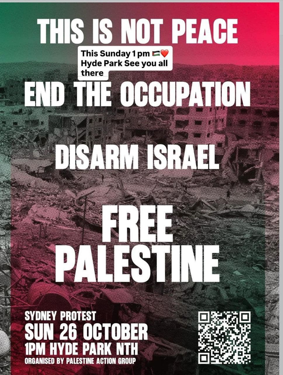 THIS IS NOT PEACE END THE OCCUPATION DISARM ISRAEL