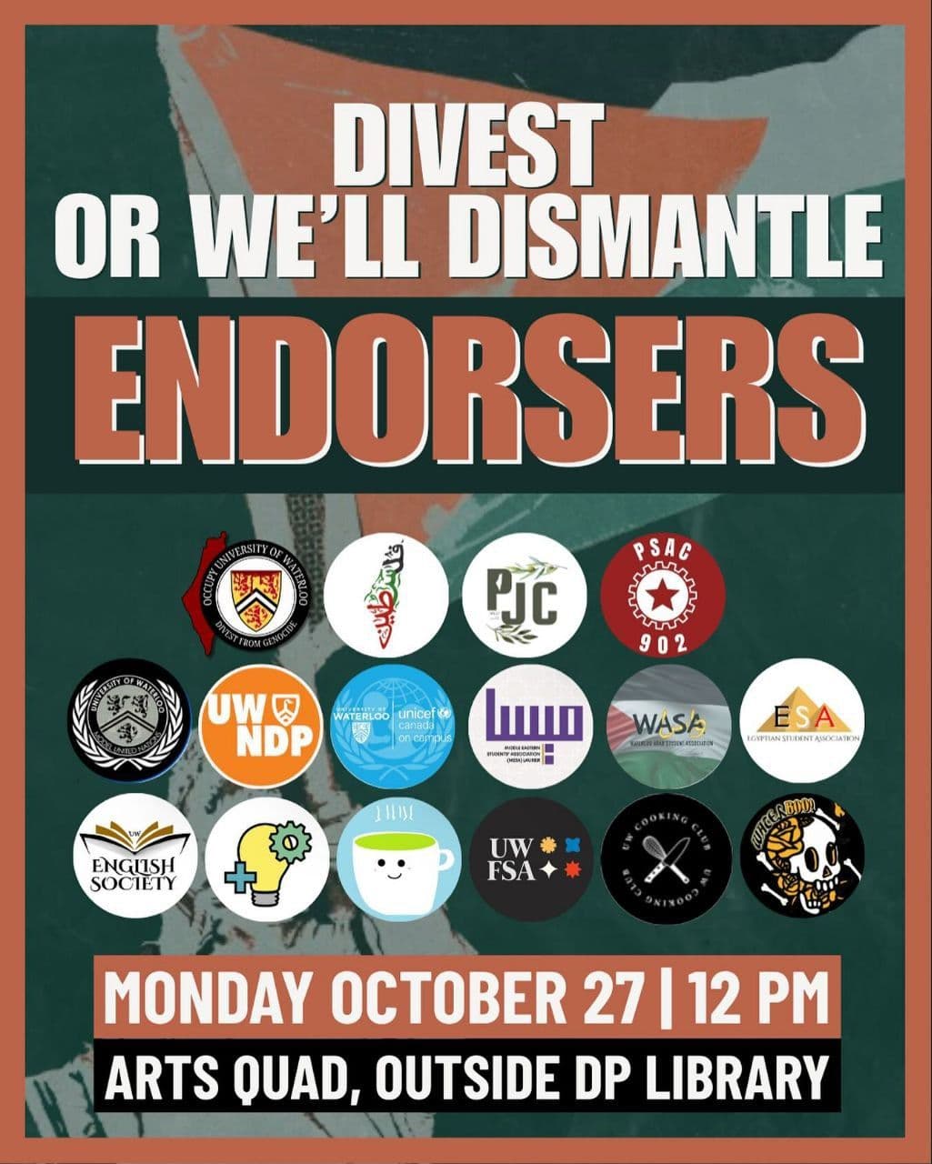 DIVEST OR WE'LL DISMANTLE ENDORSERS