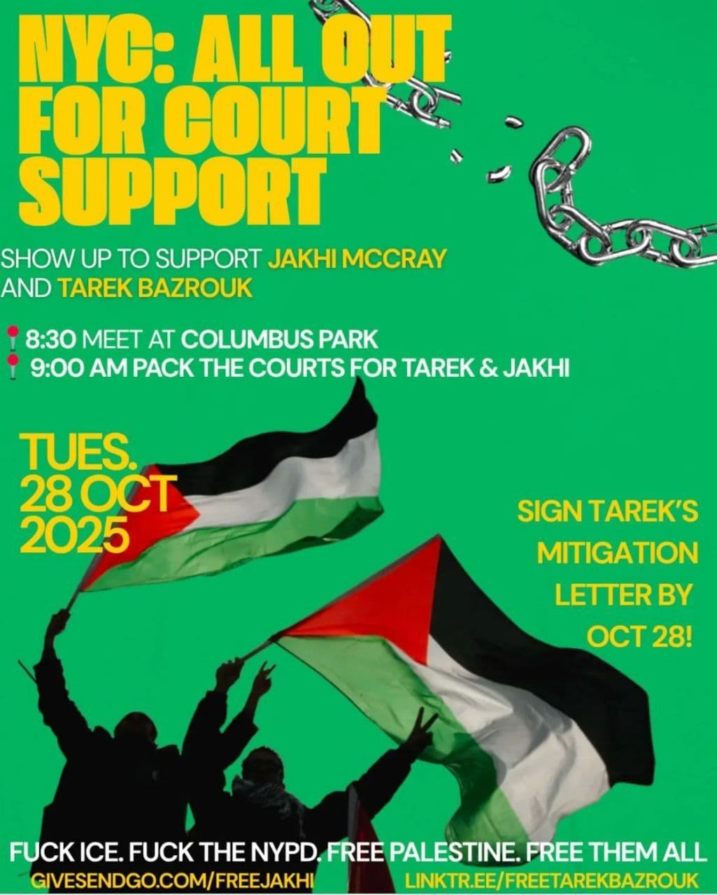 NYC: ALL OUT FOR COURT SUPPORT