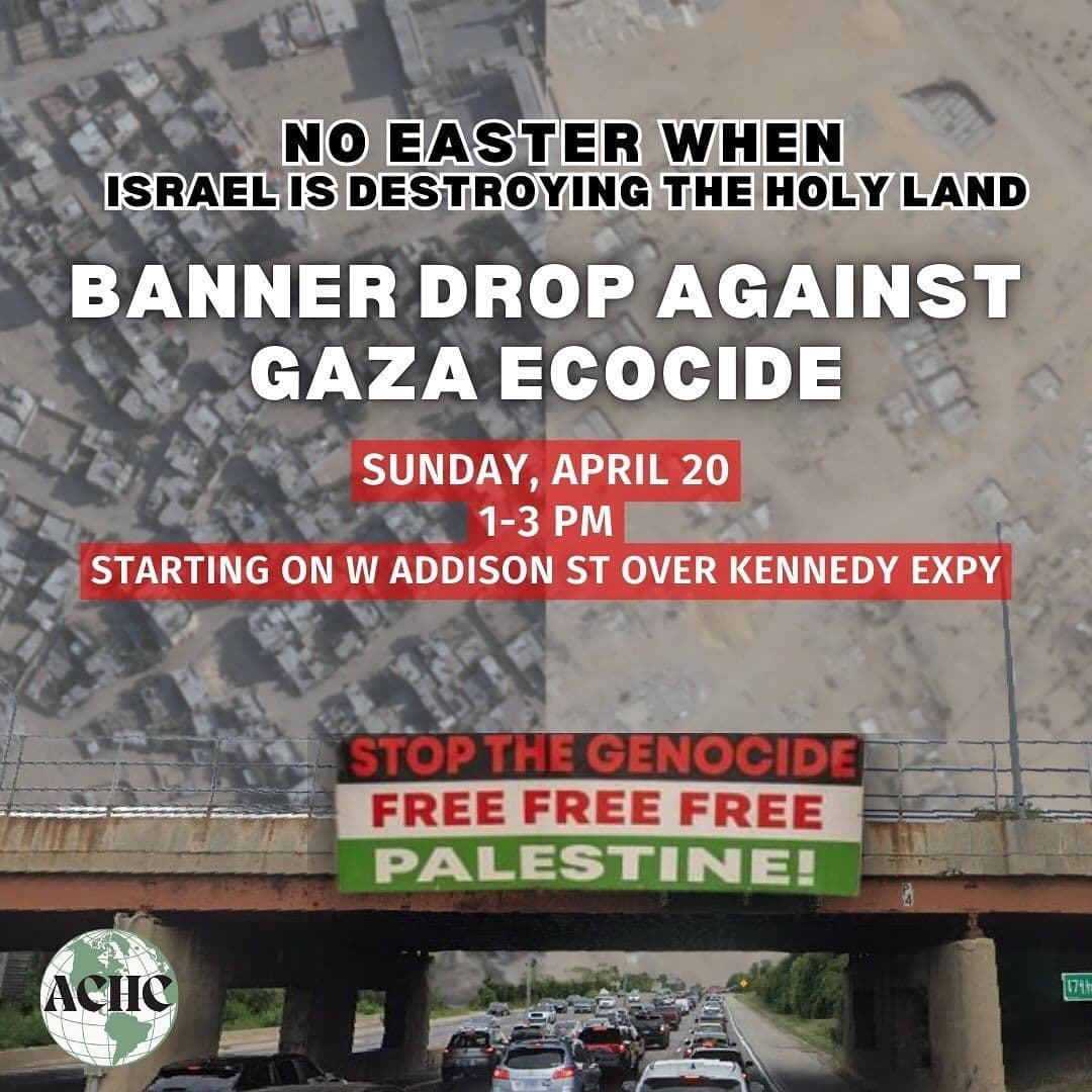 BANNER DROP AGAINST GAZA ECOCIDE