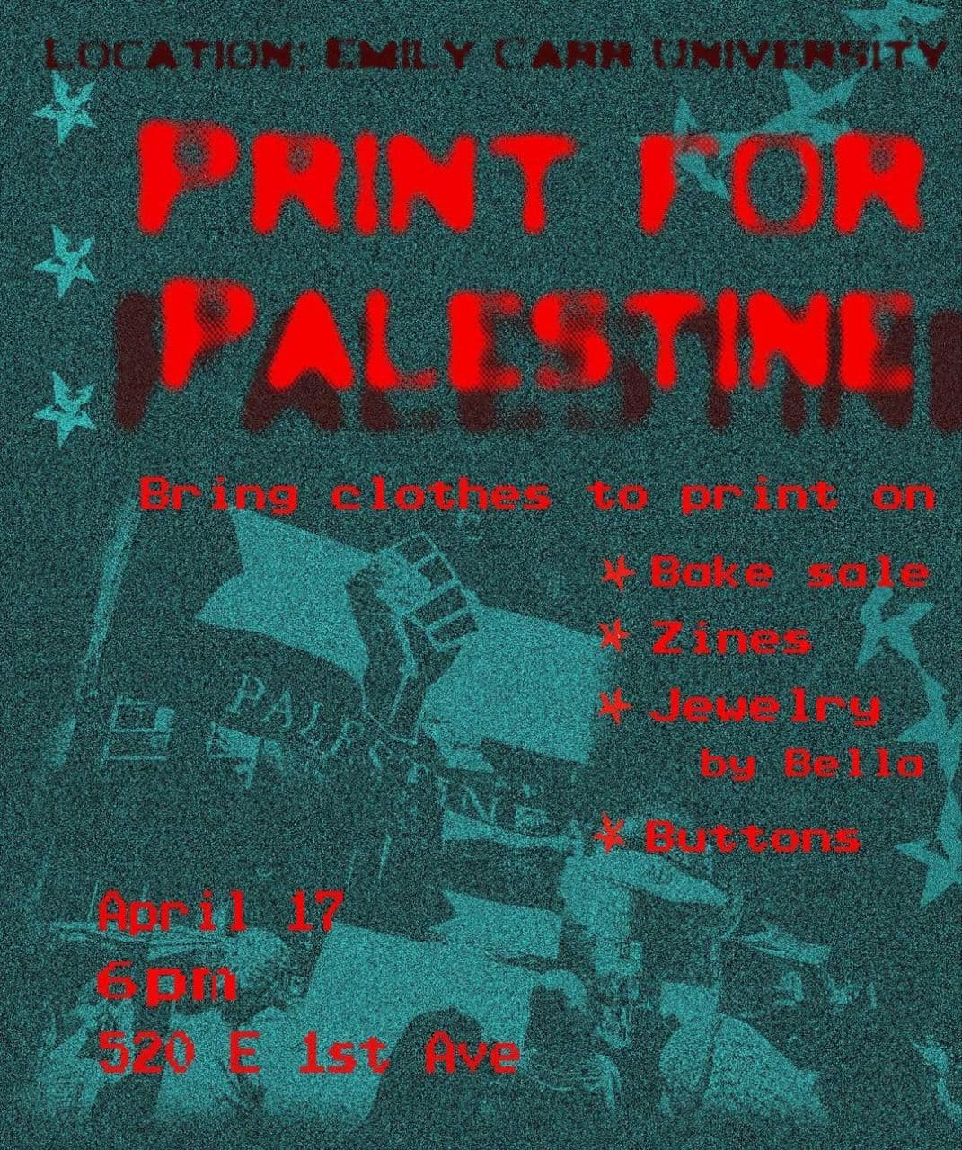 SCREENPRINT FUNDRAISER FOR PALESTINE