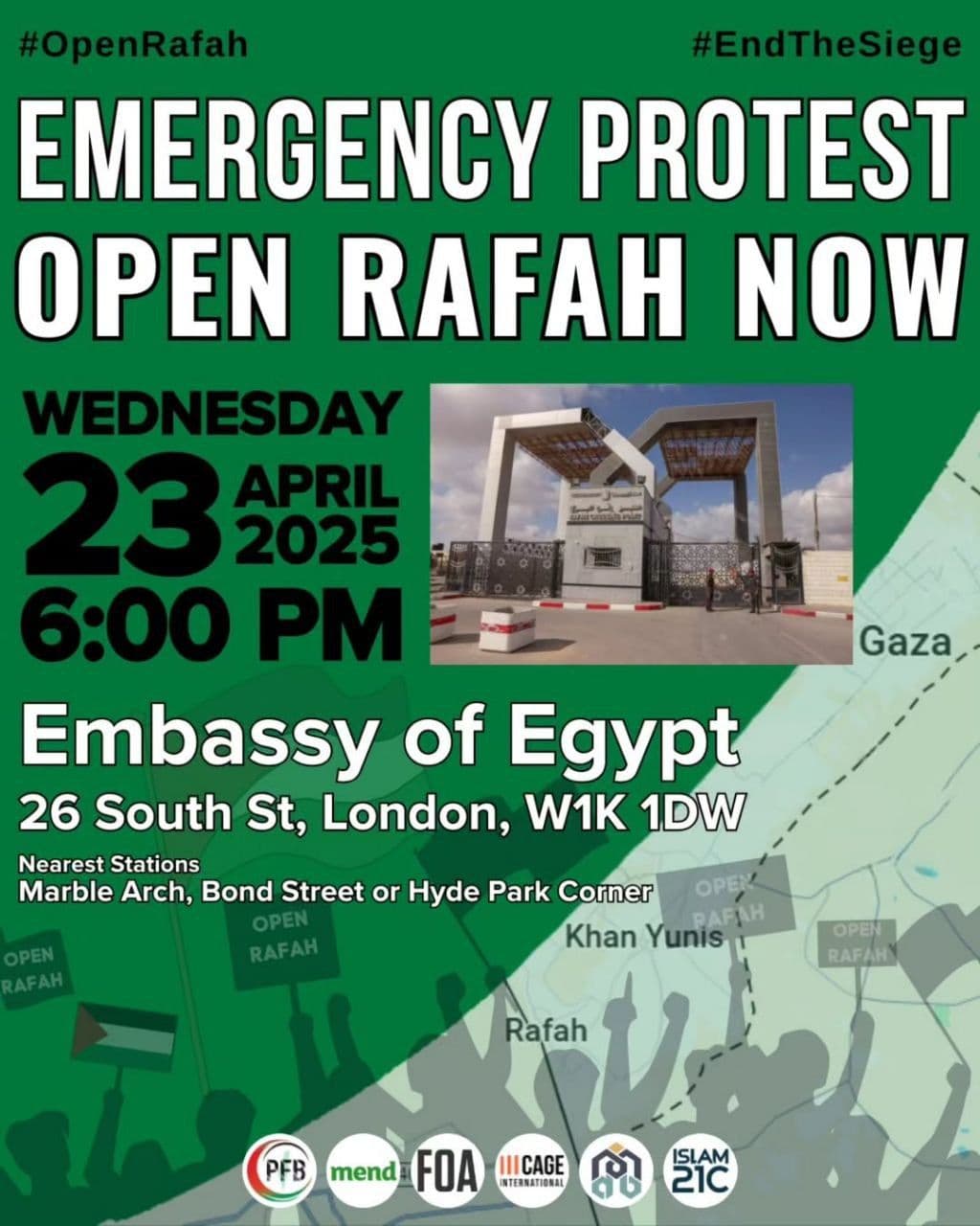 EMERGENCY PROTEST OPEN RAFAH NOW