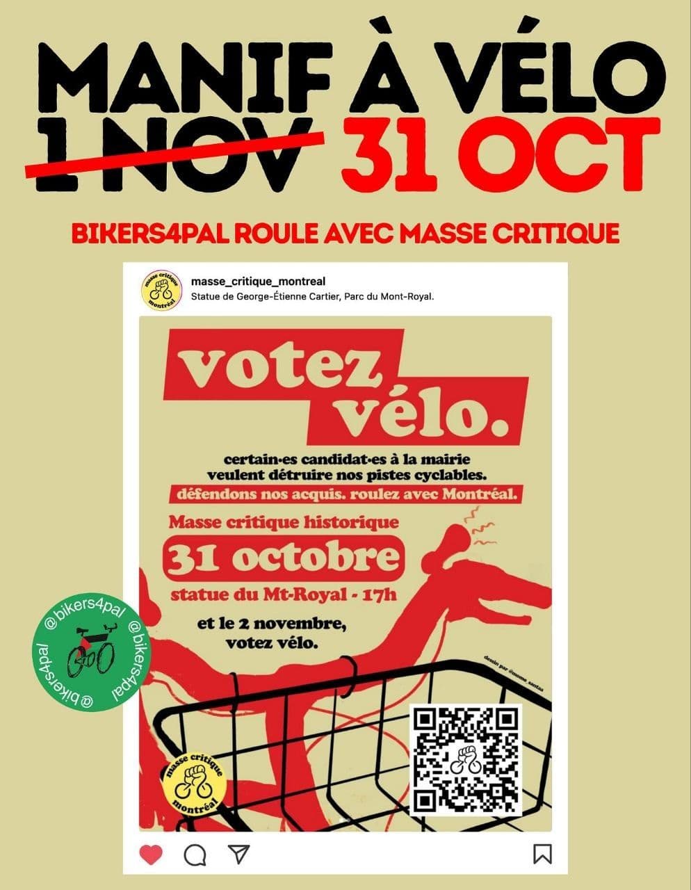 MANIF À VÉLO 31 OCT