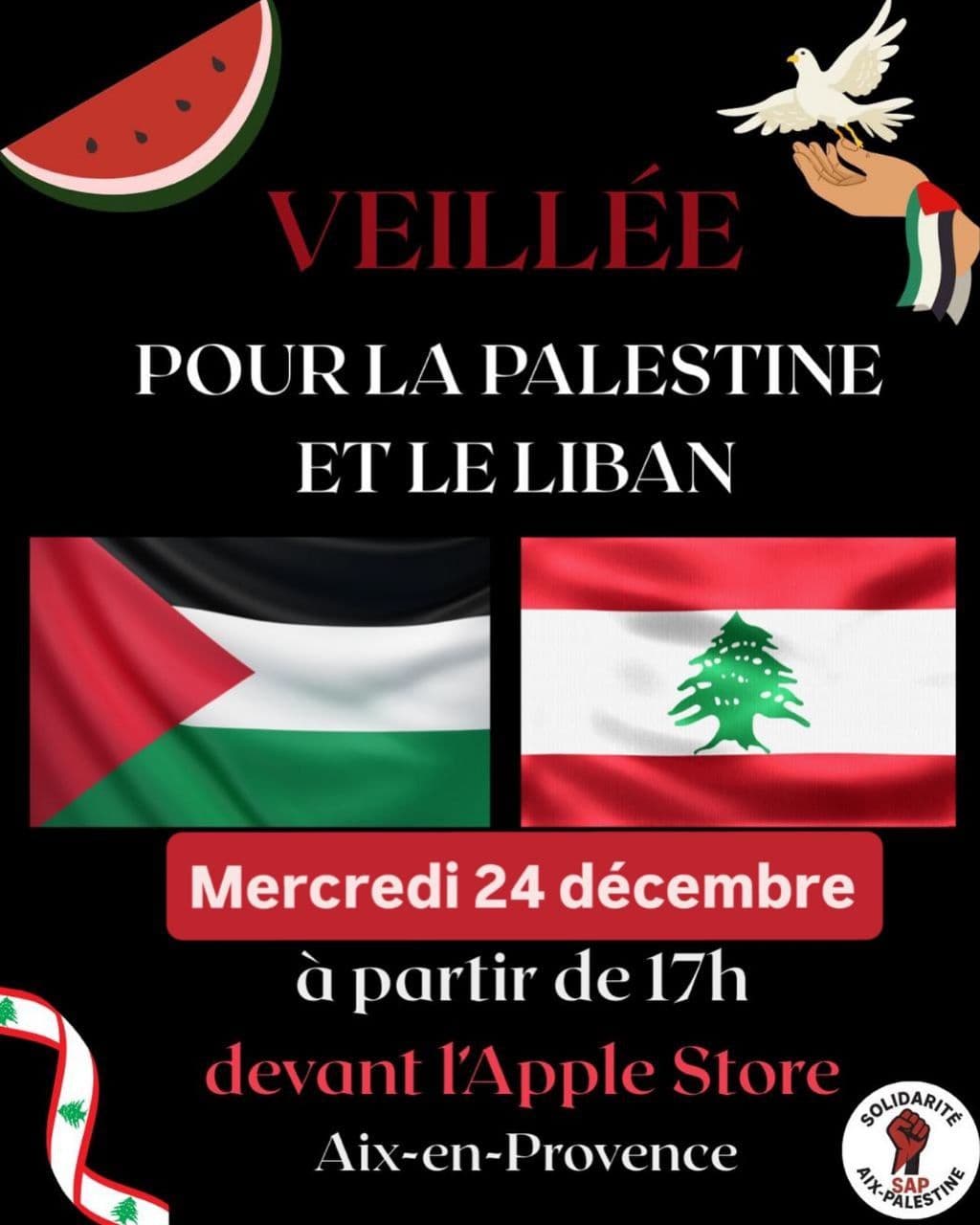 VEILLÉE POUR LA PALESTINE ET LE LIBAN