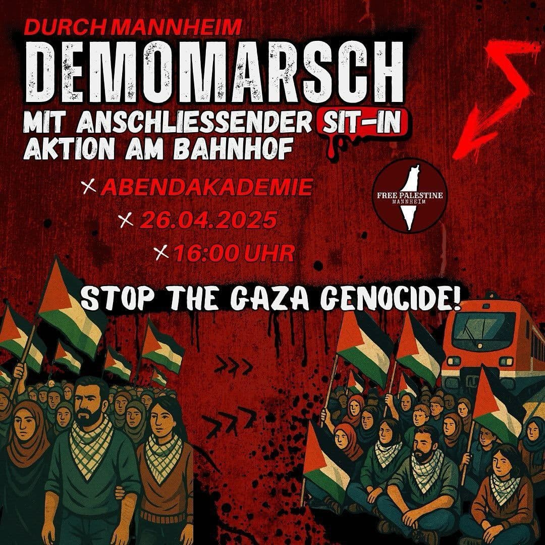 DEMOMARSCH mit abschließender SIT-IN Aktion im Hauptbahnhof Mannheim 