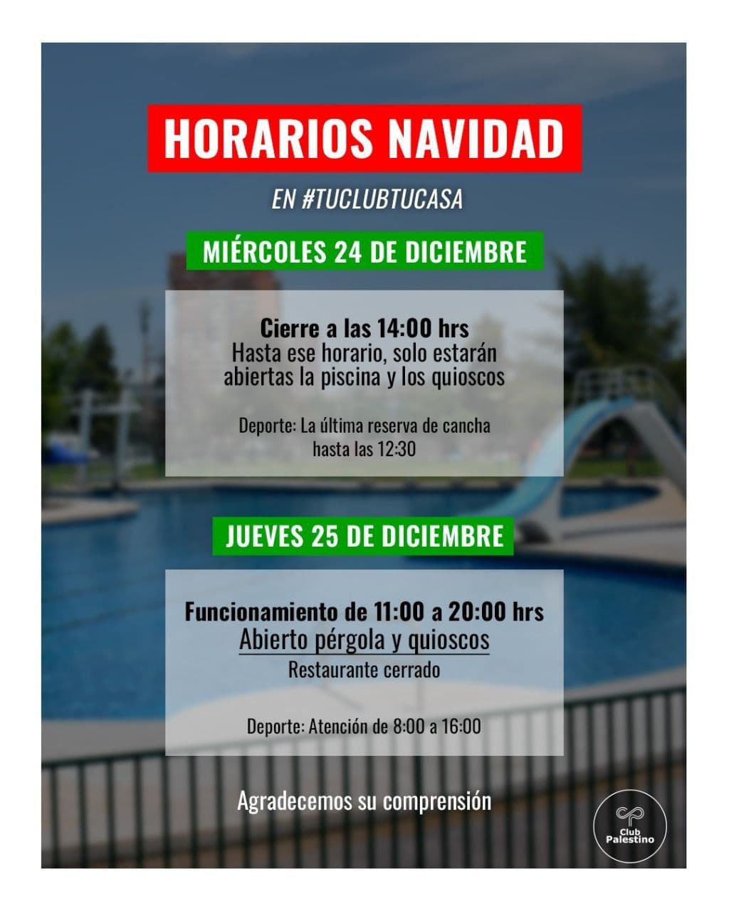 HORARIOS NAVIDAD