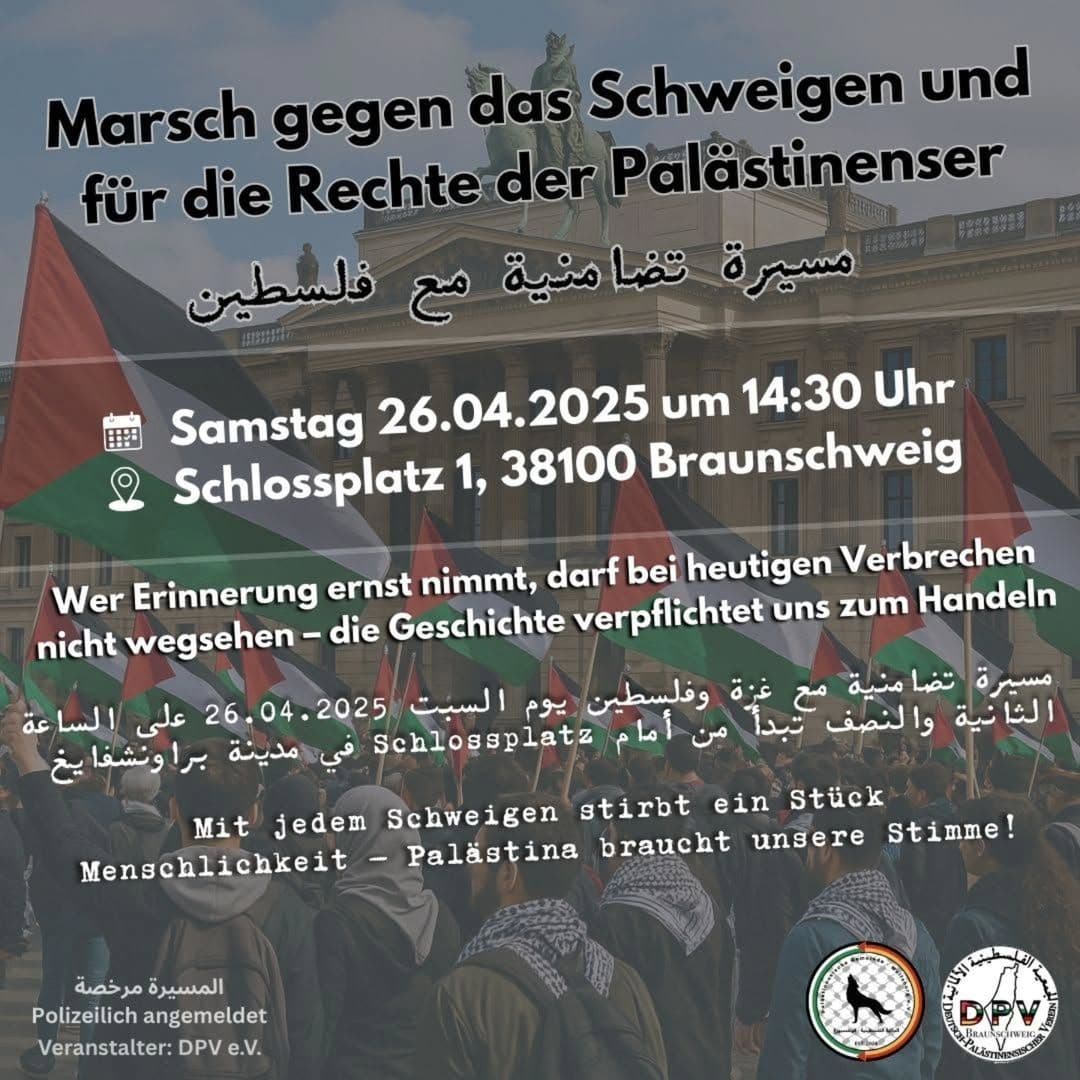 Marsch gegen das Schweigen und für die Rechte der Palästinenser