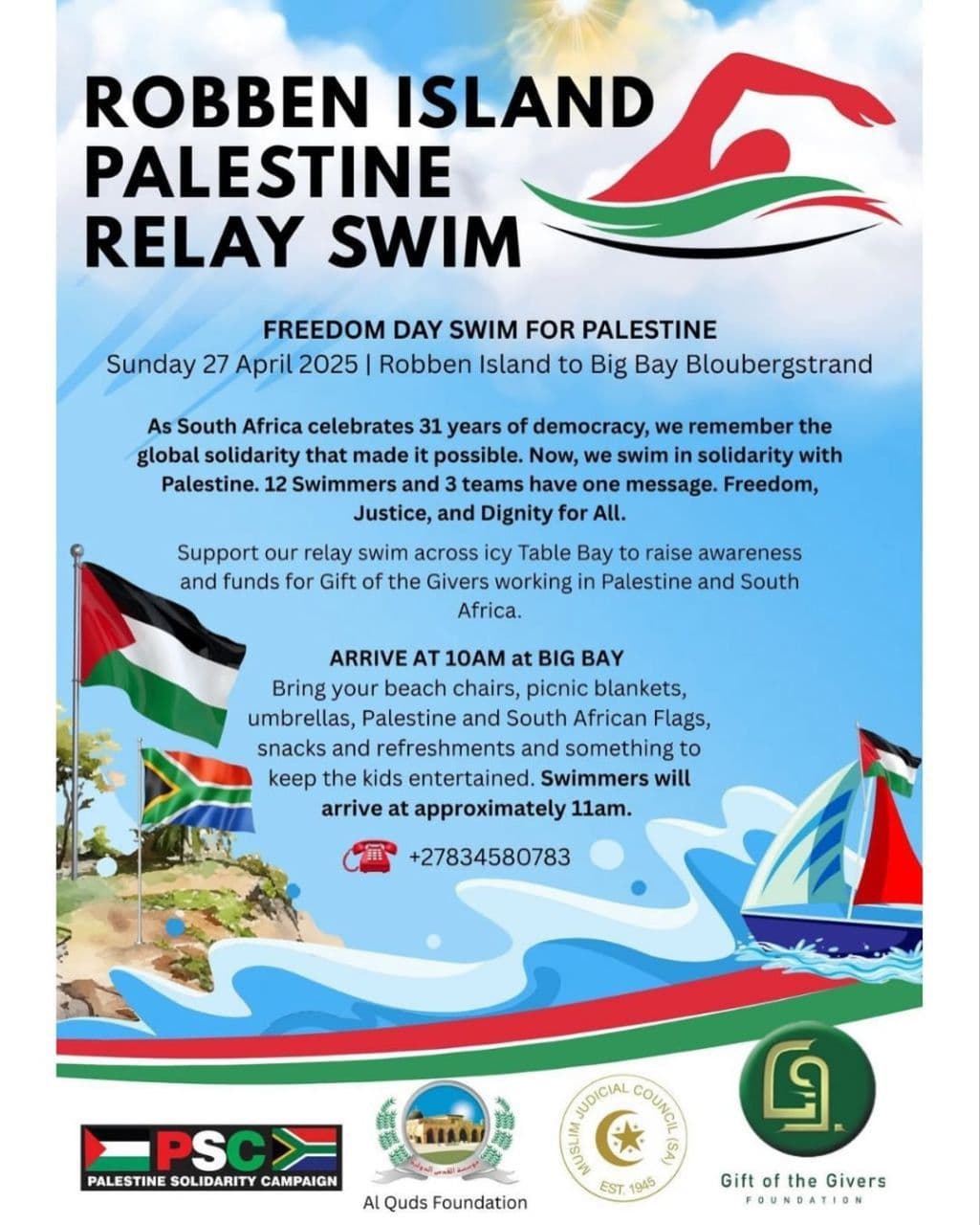 ROBBEN ISLAND PALESTINE RELAY SWIM