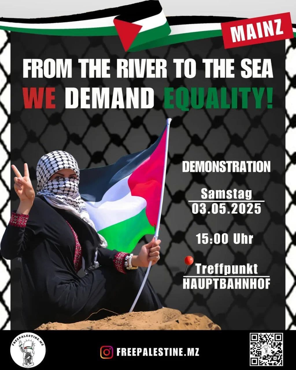 FROM THE RIVER TO THE SEA WE DEMAND EQUALITY!