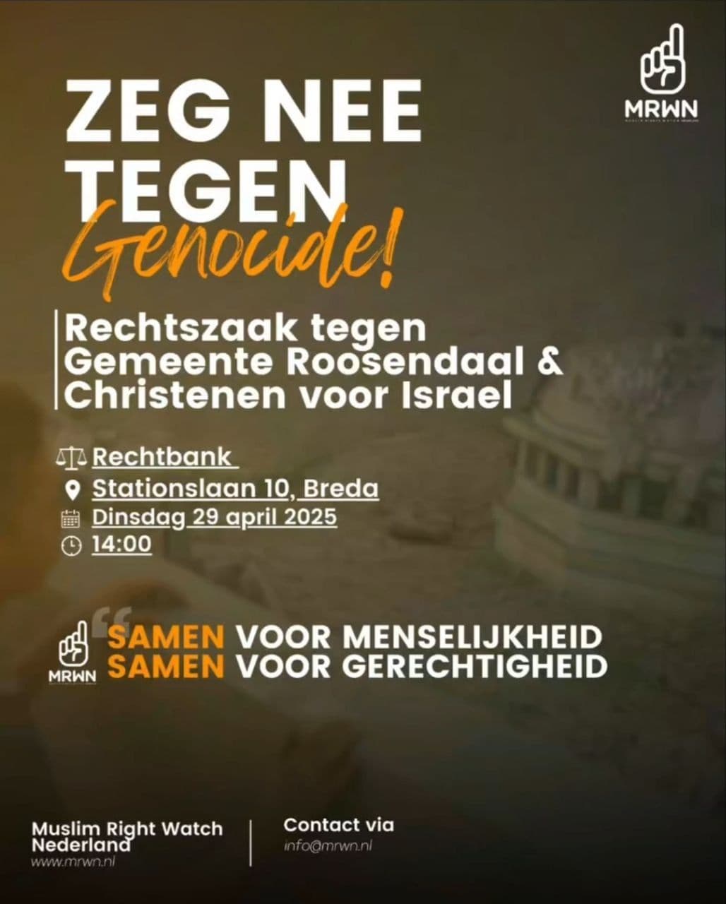 ZEG NEE TEGEN Genocide!