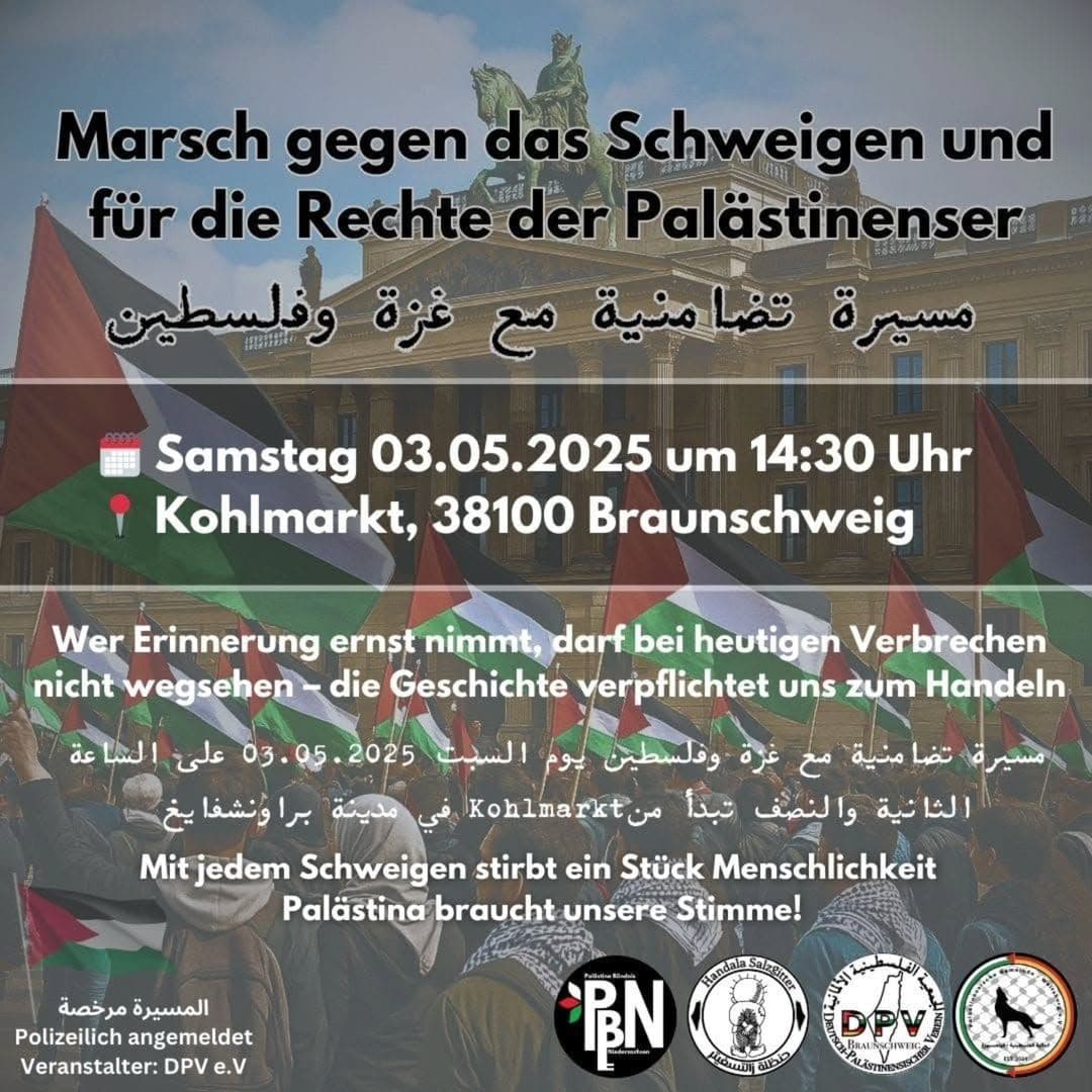 Marsch gegen das Schweigen und für die Rechte der Palästinenser
