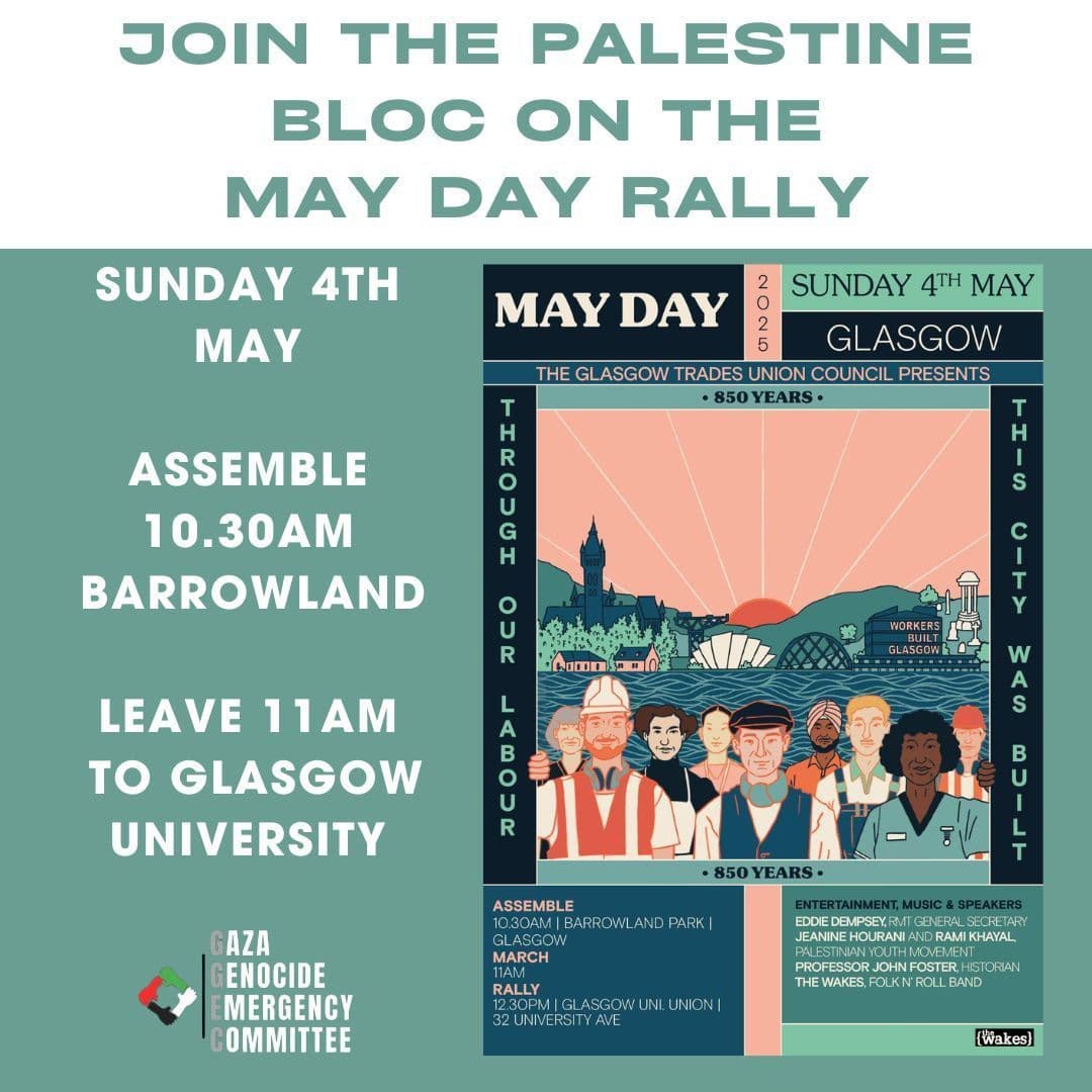 JOIN THE PALESTINE BLOC ON THE MAY DAY RALLY